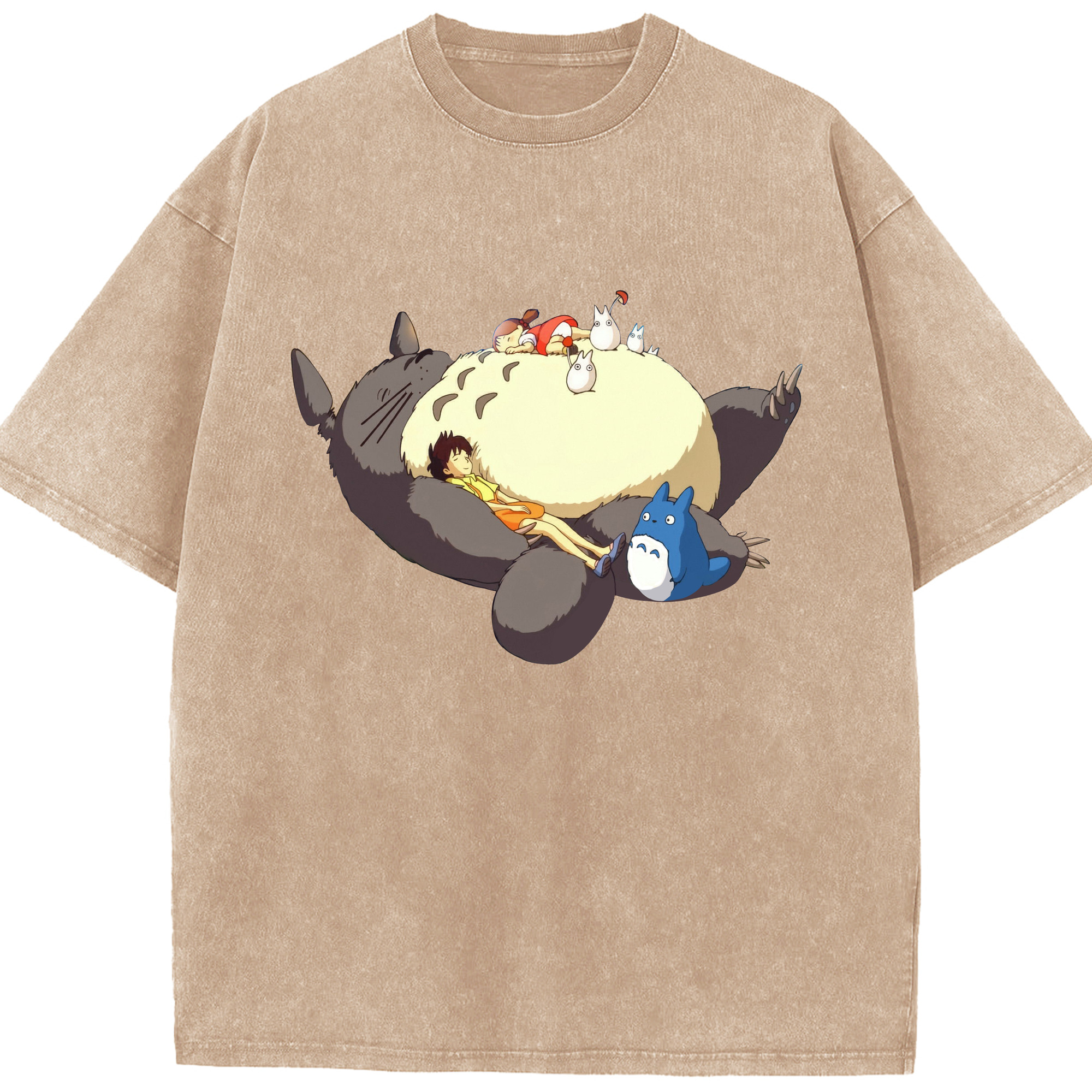 （画像用） となりのトトロ 草壁メイ 草壁サツキ My Neighbor Totoro Satsuki Kusakabe Mei Kusakabe 綿100% ヴィンテージ風 半袖Tシャツ（フロントプリント）