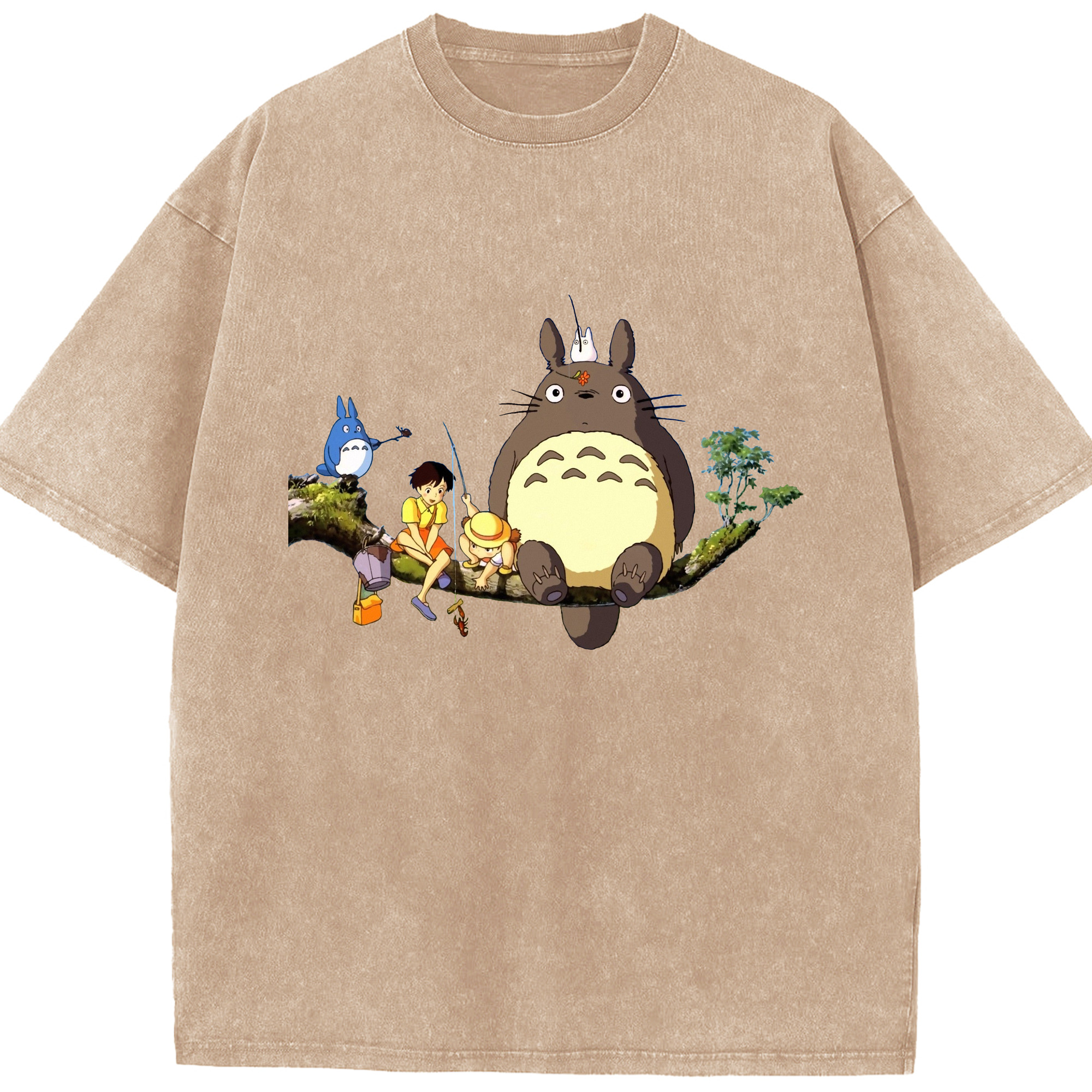 （画像用） となりのトトロ 草壁メイ 草壁サツキ My Neighbor Totoro Satsuki Kusakabe Mei Kusakabe 綿100% ヴィンテージ風 半袖Tシャツ（フロントプリント）