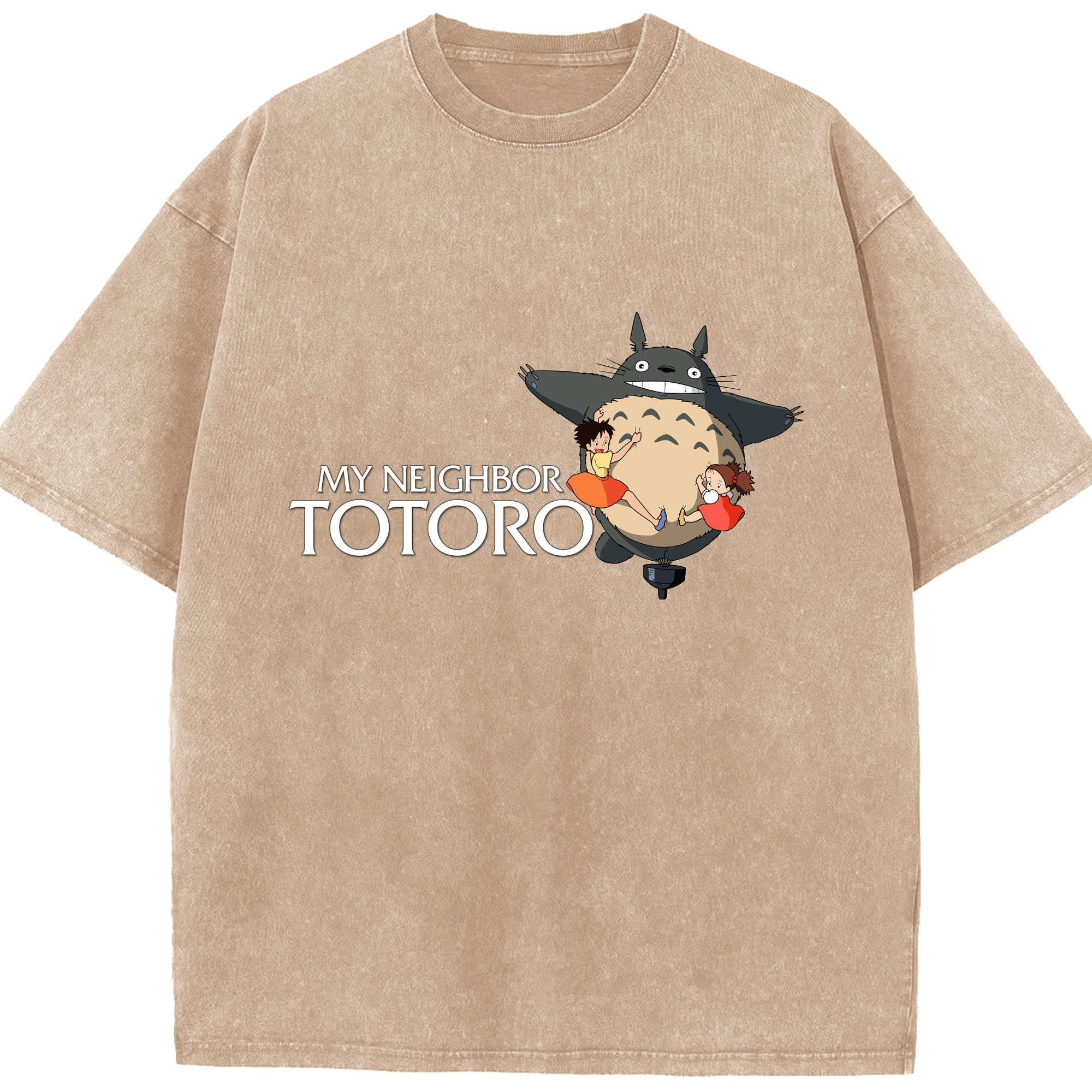 （画像用） となりのトトロ 草壁メイ 草壁サツキ My Neighbor Totoro Satsuki Kusakabe Mei Kusakabe 綿100% ヴィンテージ風 半袖Tシャツ（フロントプリント）
