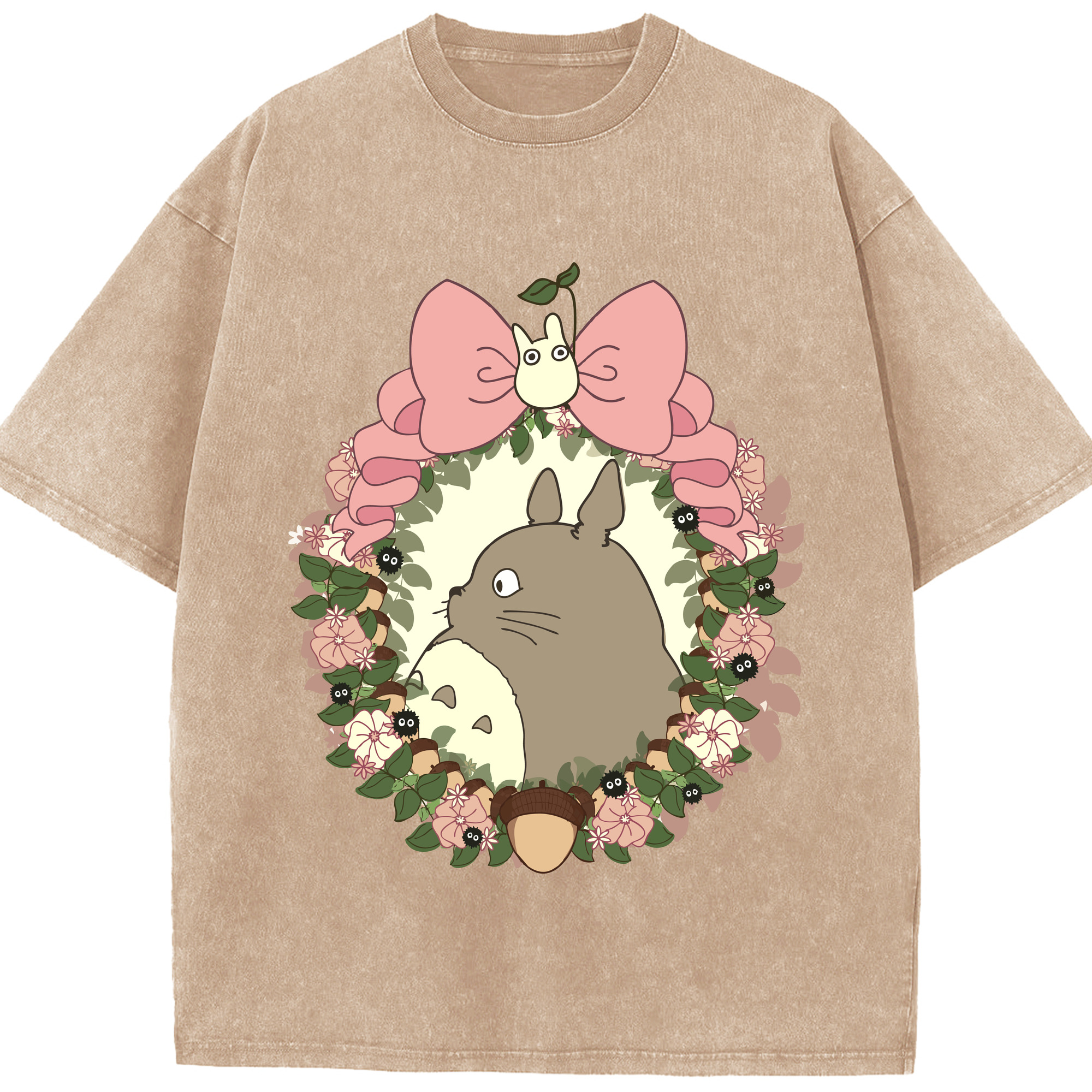（画像用） となりのトトロ 草壁メイ 草壁サツキ My Neighbor Totoro Satsuki Kusakabe Mei Kusakabe 綿100% ヴィンテージ風 半袖Tシャツ（フロントプリント）