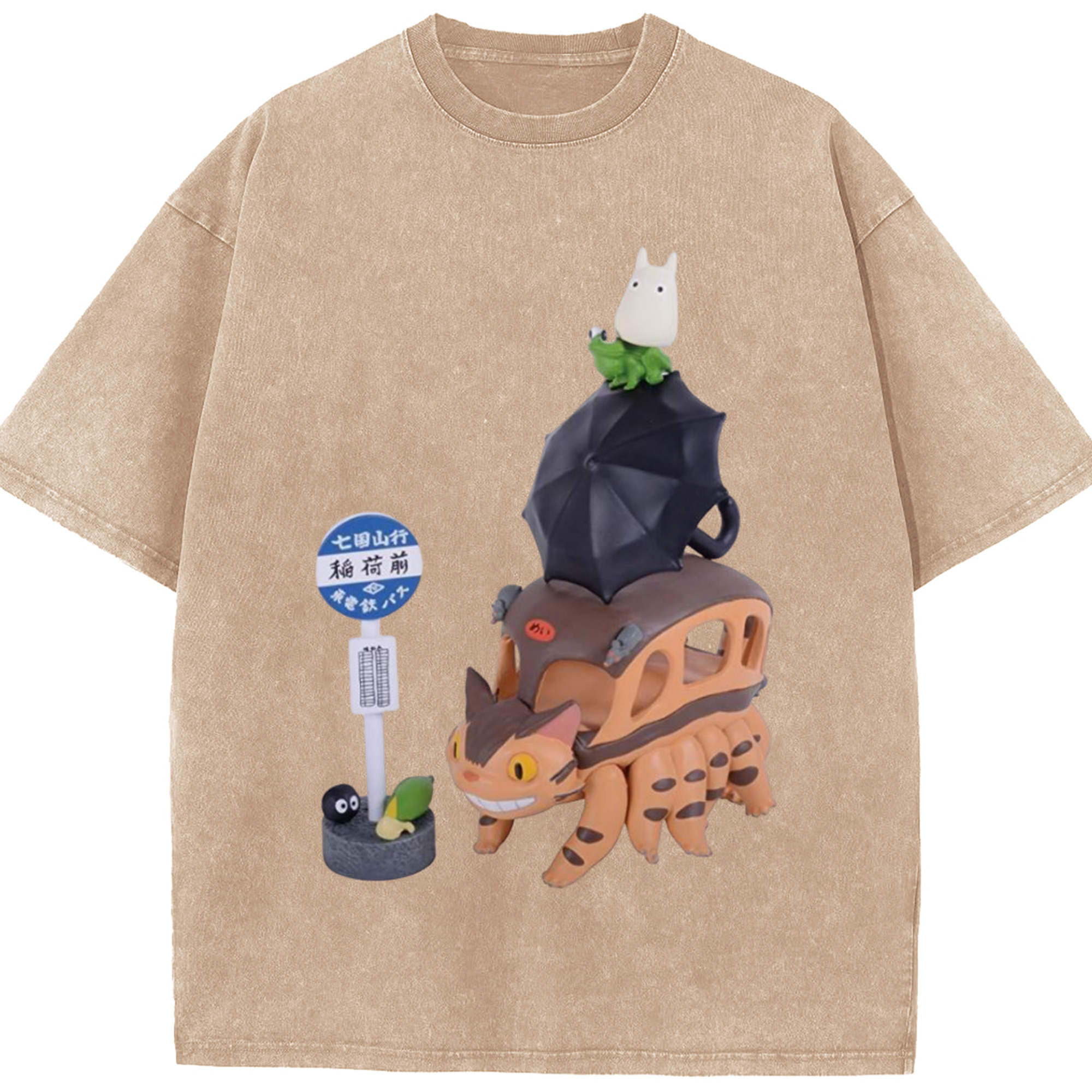 （画像用） となりのトトロ 草壁メイ 草壁サツキ My Neighbor Totoro Satsuki Kusakabe Mei Kusakabe 綿100% ヴィンテージ風 半袖Tシャツ（フロントプリント）