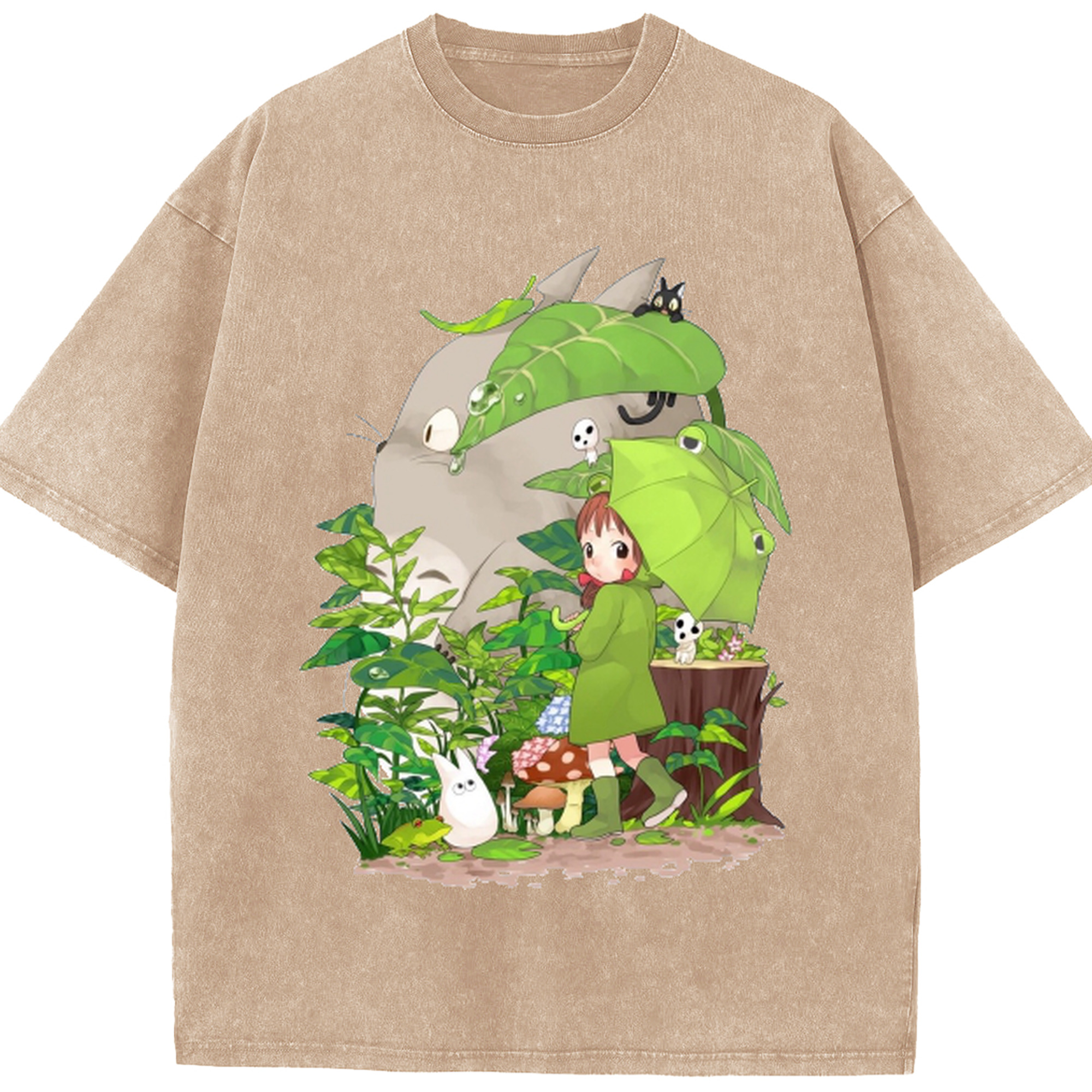 （画像用） となりのトトロ 草壁メイ 草壁サツキ My Neighbor Totoro Satsuki Kusakabe Mei Kusakabe 綿100% ヴィンテージ風 半袖Tシャツ（フロントプリント）