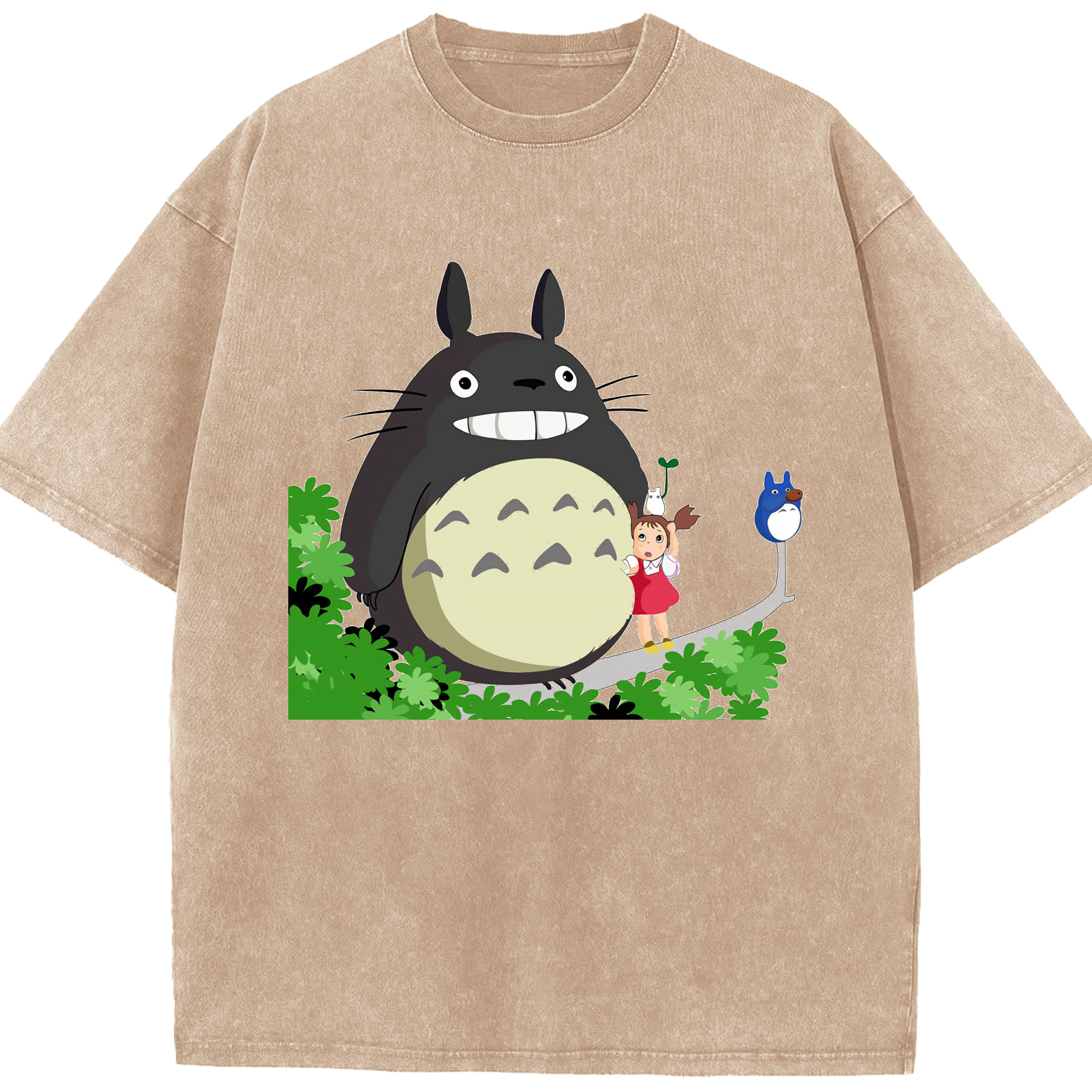 （画像用） となりのトトロ 草壁メイ 草壁サツキ My Neighbor Totoro Satsuki Kusakabe Mei Kusakabe 綿100% ヴィンテージ風 半袖Tシャツ（フロントプリント）