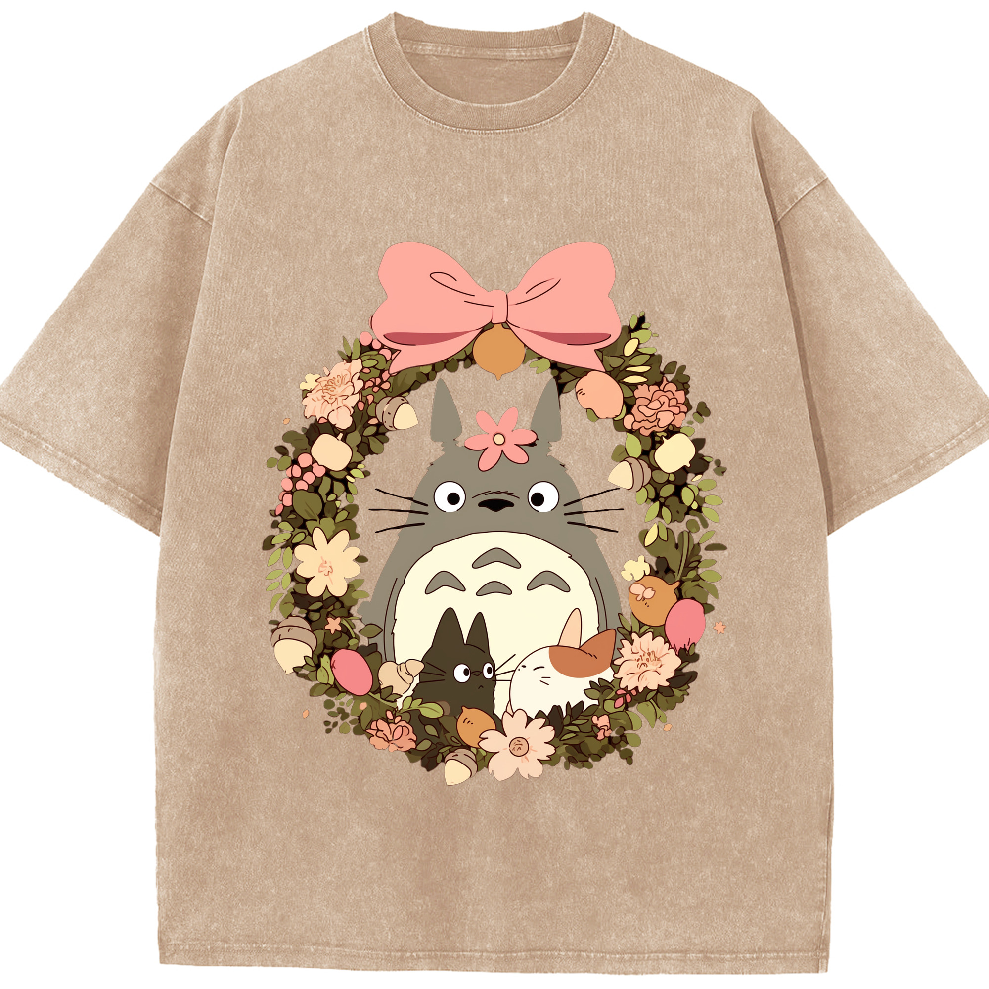 （画像用） となりのトトロ 草壁メイ 草壁サツキ My Neighbor Totoro Satsuki Kusakabe Mei Kusakabe 綿100% ヴィンテージ風 半袖Tシャツ（フロントプリント）