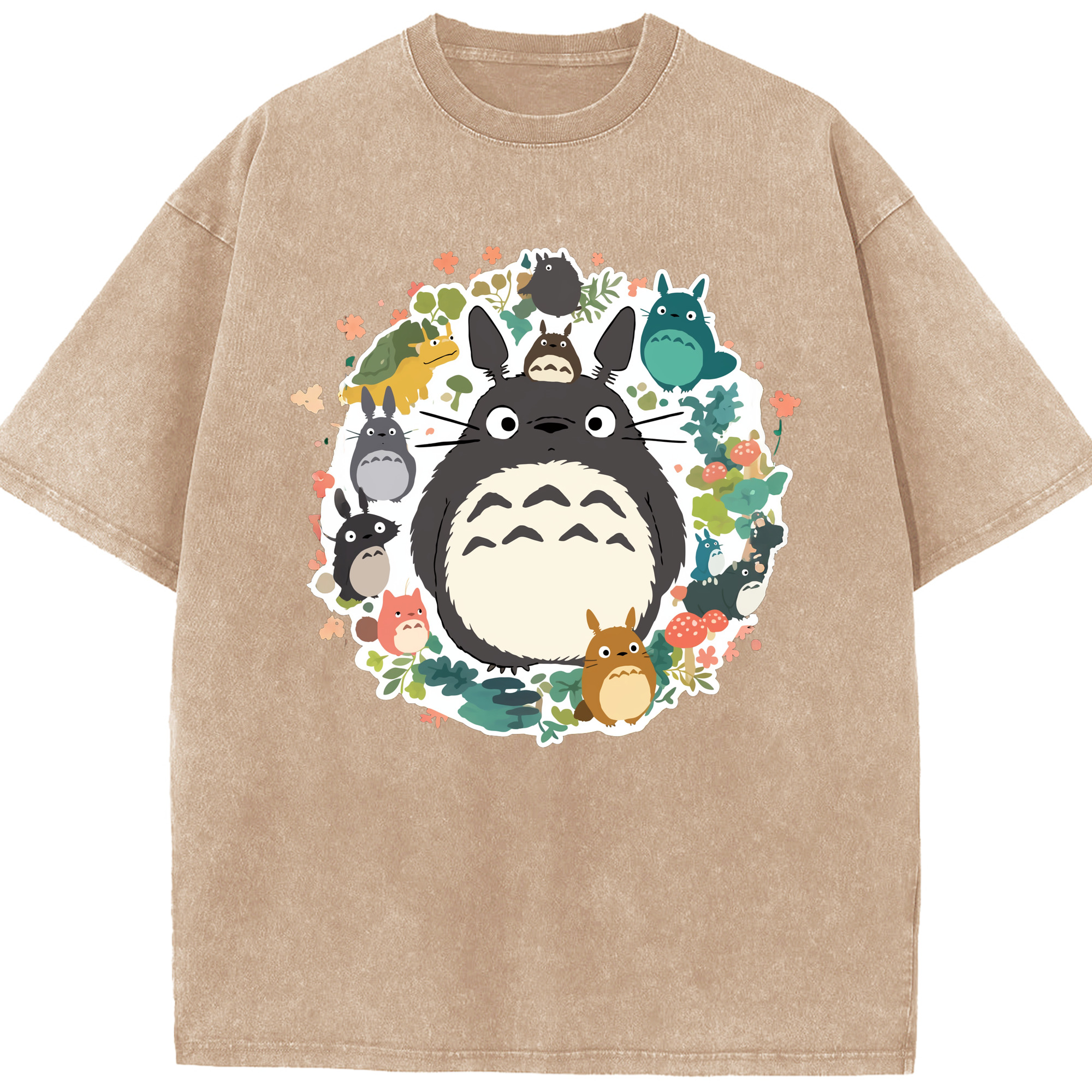 （画像用） となりのトトロ 草壁メイ 草壁サツキ My Neighbor Totoro Satsuki Kusakabe Mei Kusakabe 綿100% ヴィンテージ風 半袖Tシャツ（フロントプリント）