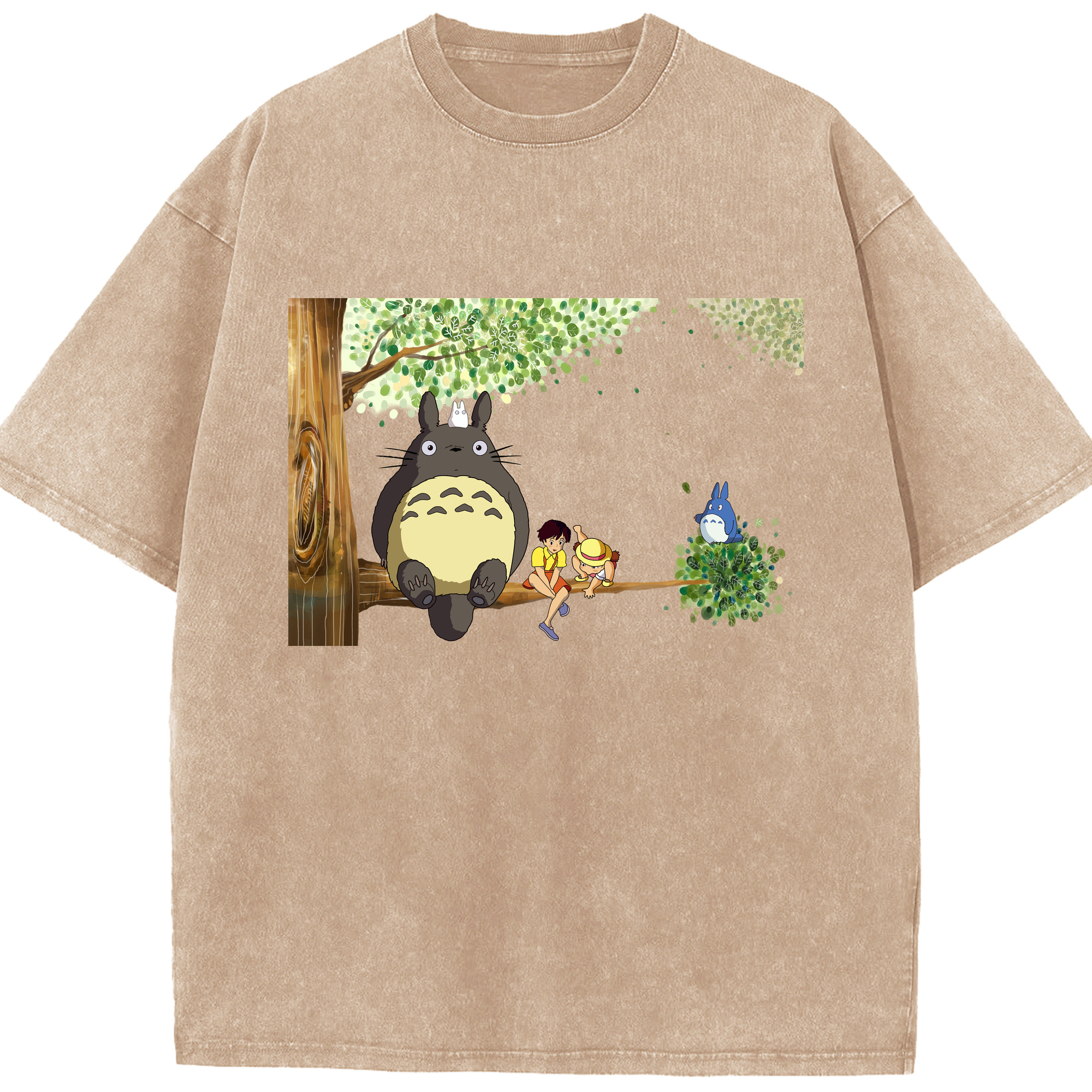 （画像用） となりのトトロ 草壁メイ 草壁サツキ My Neighbor Totoro Satsuki Kusakabe Mei Kusakabe 綿100% ヴィンテージ風 半袖Tシャツ（フロントプリント）