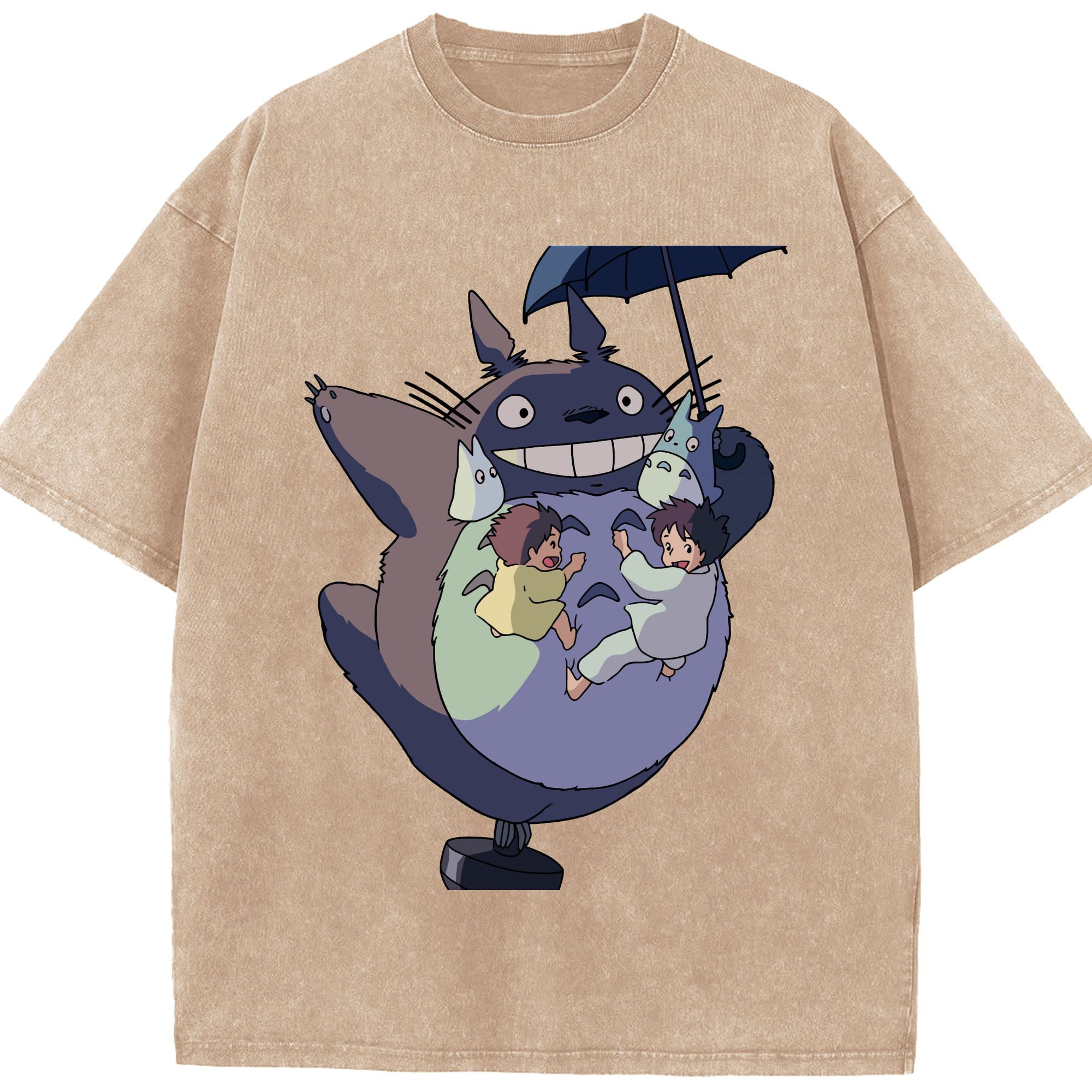 （画像用） となりのトトロ 草壁メイ 草壁サツキ My Neighbor Totoro Satsuki Kusakabe Mei Kusakabe 綿100% ヴィンテージ風 半袖Tシャツ（フロントプリント）
