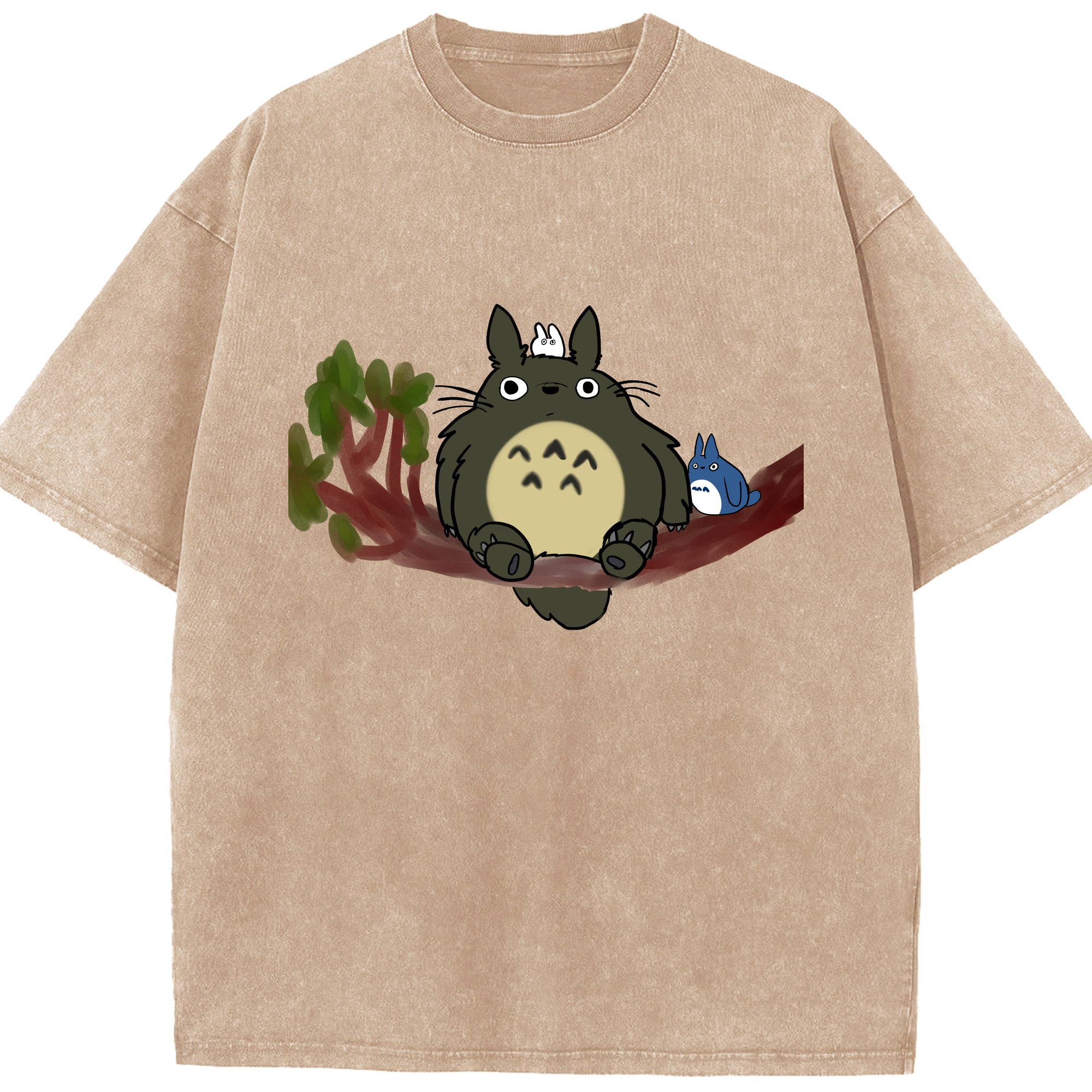 （画像用） となりのトトロ 草壁メイ 草壁サツキ My Neighbor Totoro Satsuki Kusakabe Mei Kusakabe 綿100% ヴィンテージ風 半袖Tシャツ（フロントプリント）