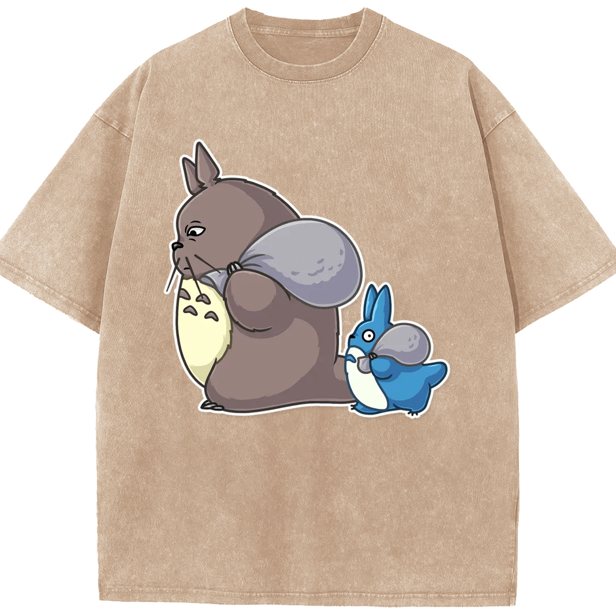 （画像用） となりのトトロ 草壁メイ 草壁サツキ My Neighbor Totoro Satsuki Kusakabe Mei Kusakabe 綿100% ヴィンテージ風 半袖Tシャツ（フロントプリント）