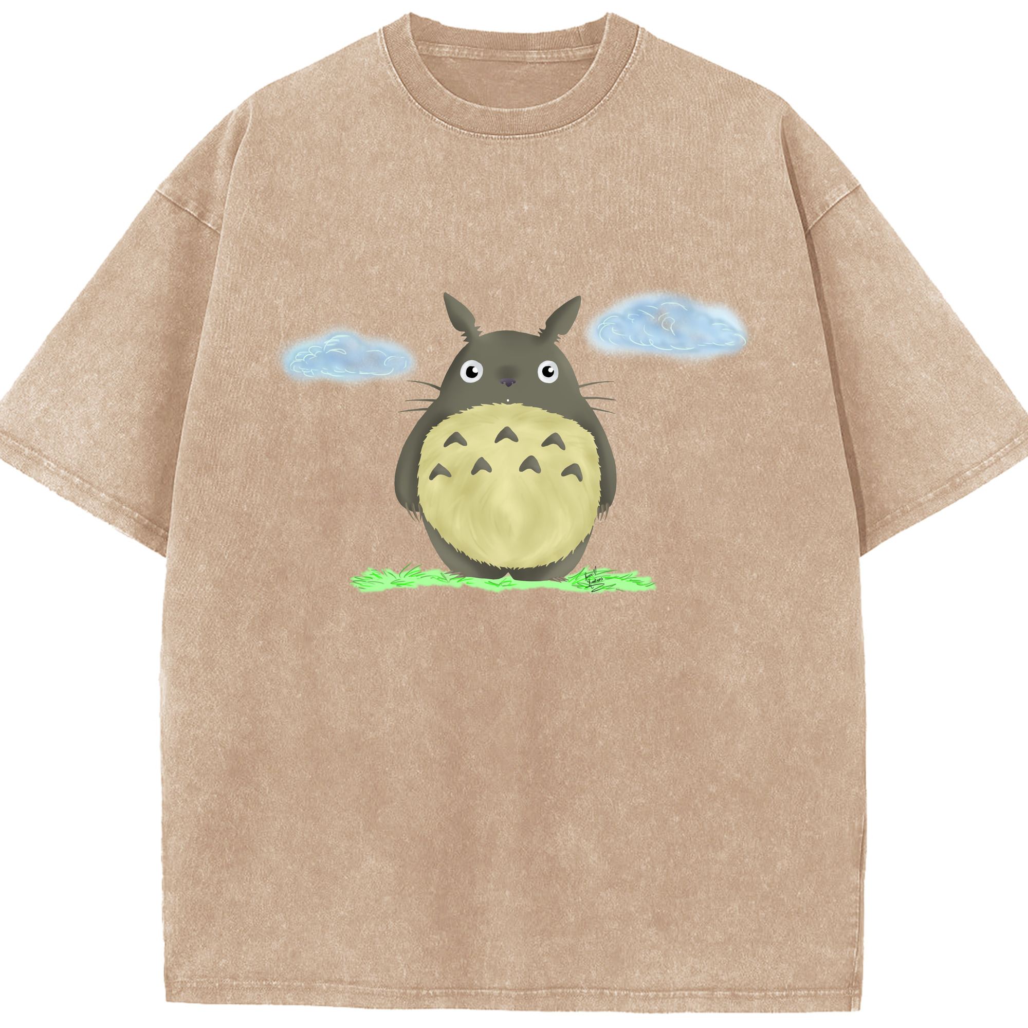（画像用） となりのトトロ 草壁メイ 草壁サツキ My Neighbor Totoro Satsuki Kusakabe Mei Kusakabe 綿100% ヴィンテージ風 半袖Tシャツ（フロントプリント）