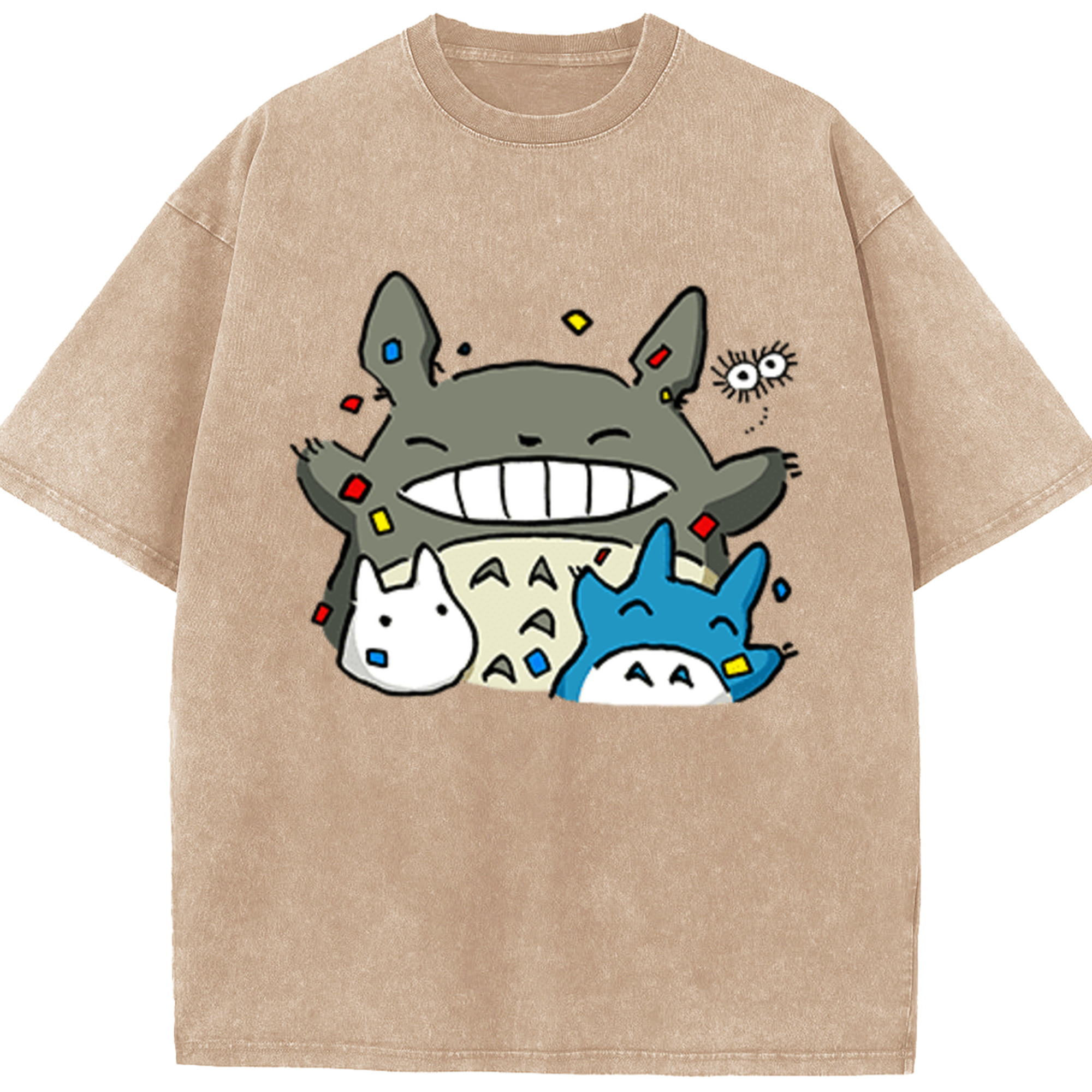 （画像用） となりのトトロ 草壁メイ 草壁サツキ My Neighbor Totoro Satsuki Kusakabe Mei Kusakabe 綿100% ヴィンテージ風 半袖Tシャツ（フロントプリント）