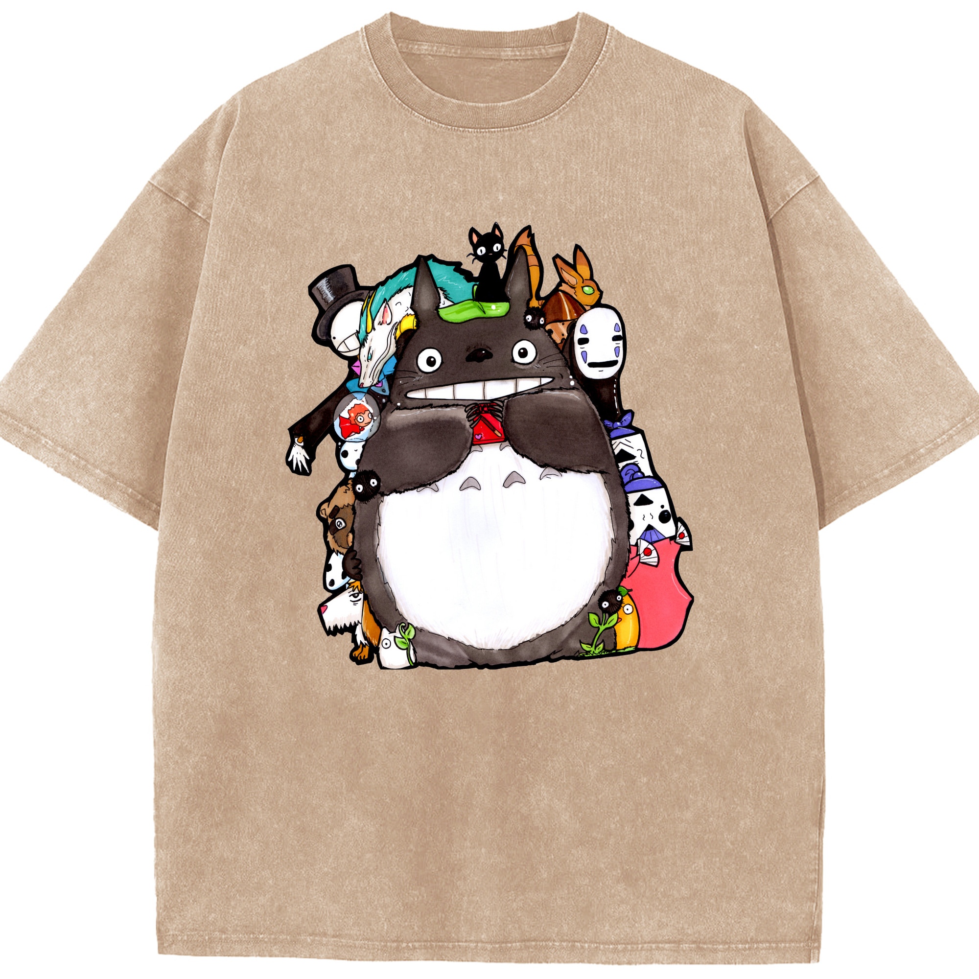 （画像用） となりのトトロ 草壁メイ 草壁サツキ My Neighbor Totoro Satsuki Kusakabe Mei Kusakabe 綿100% ヴィンテージ風 半袖Tシャツ（フロントプリント）