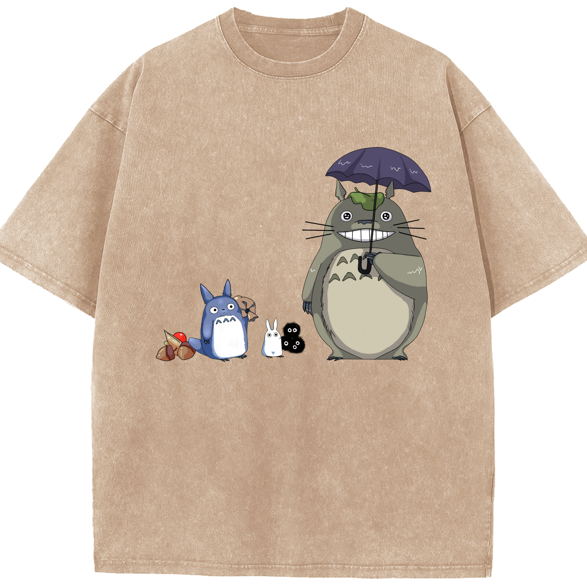 （画像用） となりのトトロ 草壁メイ 草壁サツキ My Neighbor Totoro Satsuki Kusakabe Mei Kusakabe 綿100% ヴィンテージ風 半袖Tシャツ（フロントプリント）
