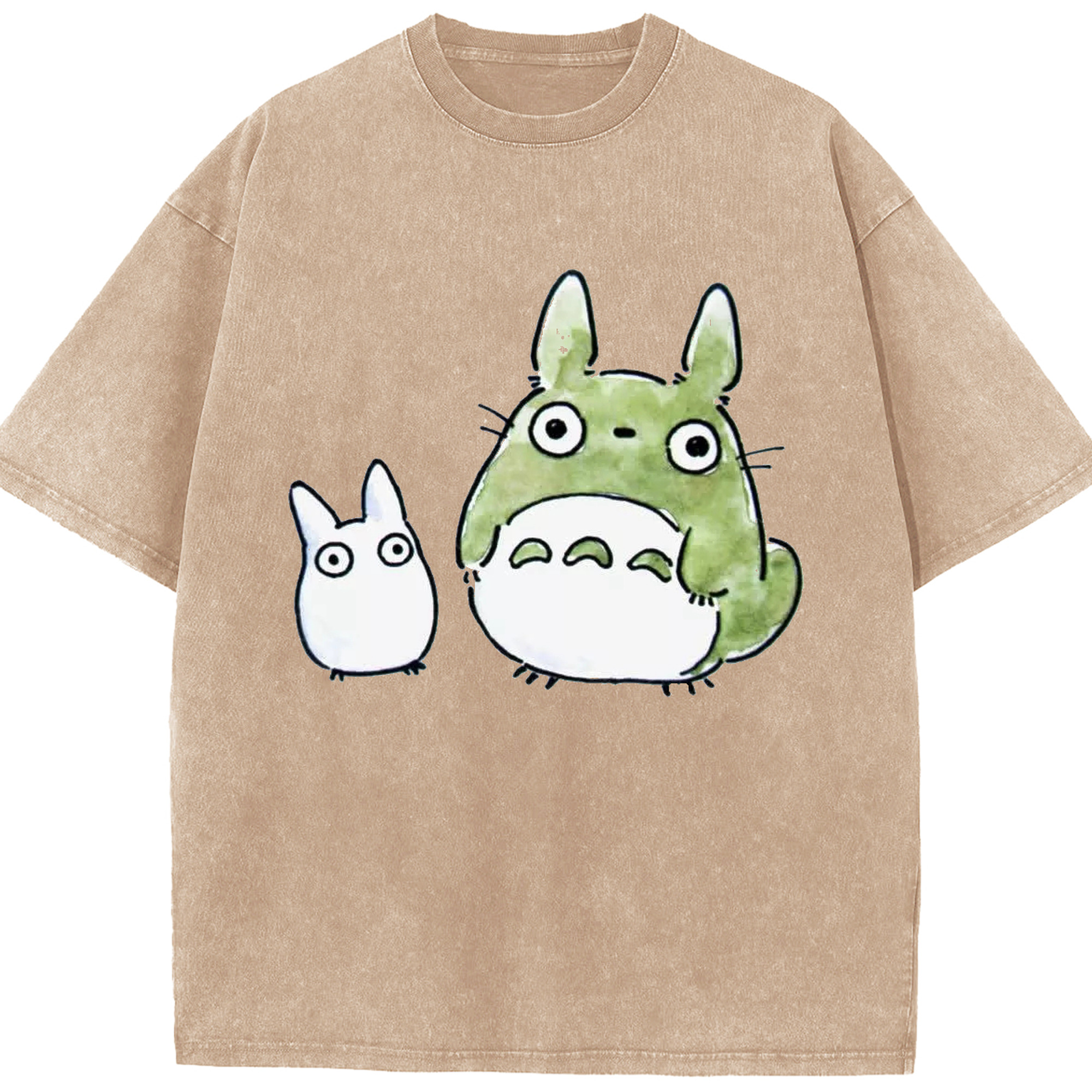 （画像用） となりのトトロ 草壁メイ 草壁サツキ My Neighbor Totoro Satsuki Kusakabe Mei Kusakabe 綿100% ヴィンテージ風 半袖Tシャツ（フロントプリント）