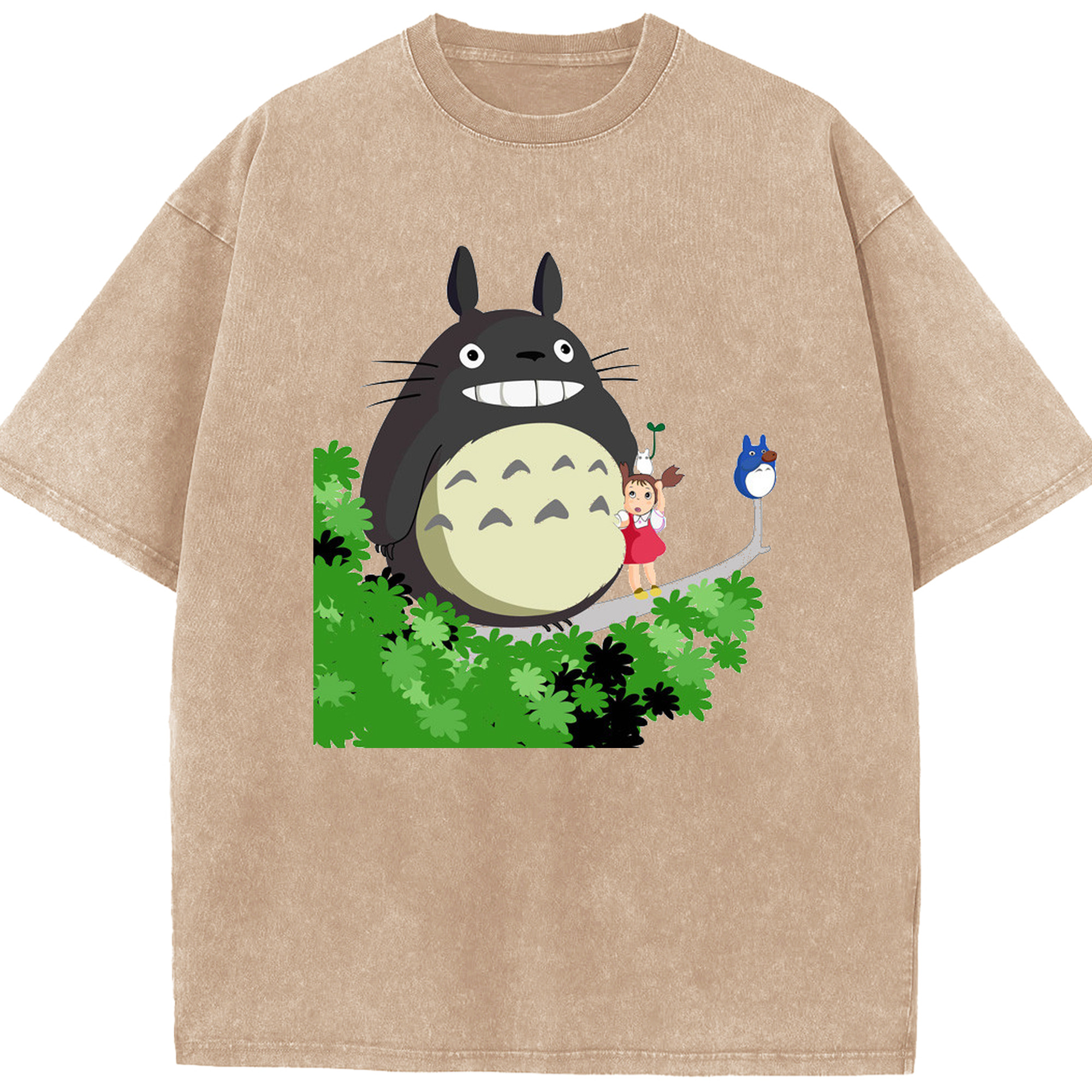 （画像用） となりのトトロ 草壁メイ 草壁サツキ My Neighbor Totoro Satsuki Kusakabe Mei Kusakabe 綿100% ヴィンテージ風 半袖Tシャツ（フロントプリント）