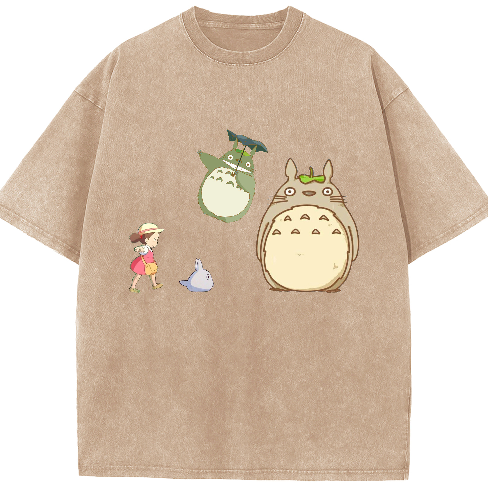 （画像用） となりのトトロ 草壁メイ 草壁サツキ My Neighbor Totoro Satsuki Kusakabe Mei Kusakabe 綿100% ヴィンテージ風 半袖Tシャツ（フロントプリント）