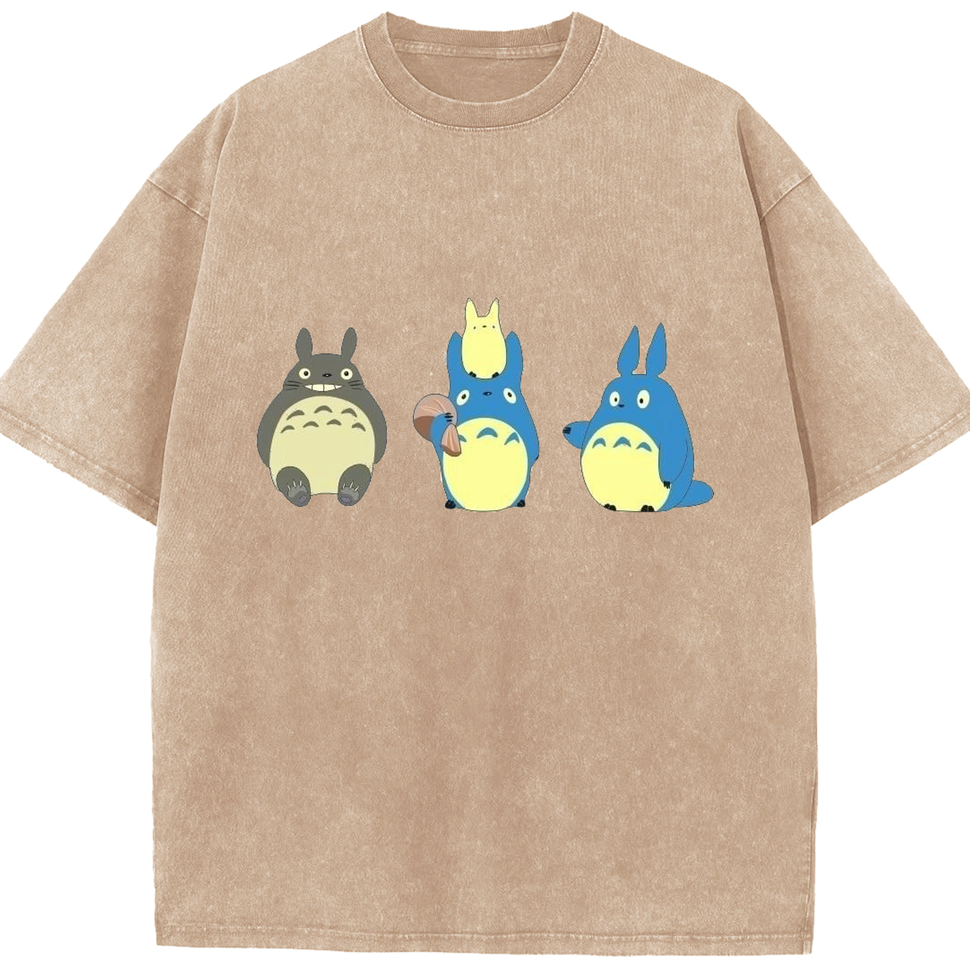 （画像用） となりのトトロ 草壁メイ 草壁サツキ My Neighbor Totoro Satsuki Kusakabe Mei Kusakabe 綿100% ヴィンテージ風 半袖Tシャツ（フロントプリント）