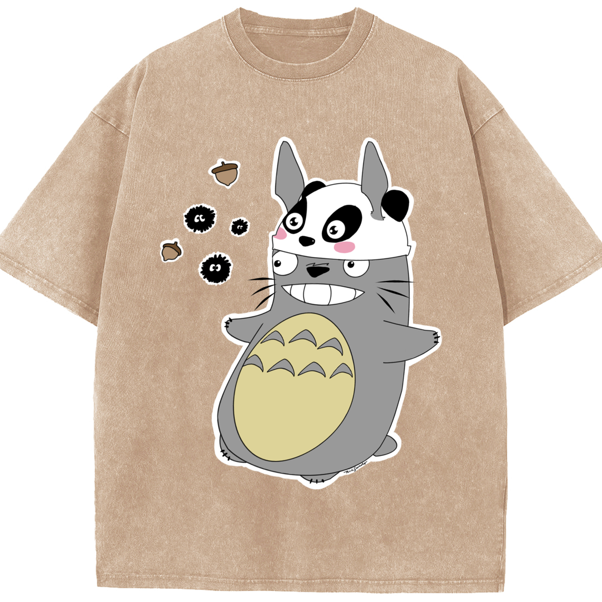 （画像用） となりのトトロ 草壁メイ 草壁サツキ My Neighbor Totoro Satsuki Kusakabe Mei Kusakabe 綿100% ヴィンテージ風 半袖Tシャツ（フロントプリント）