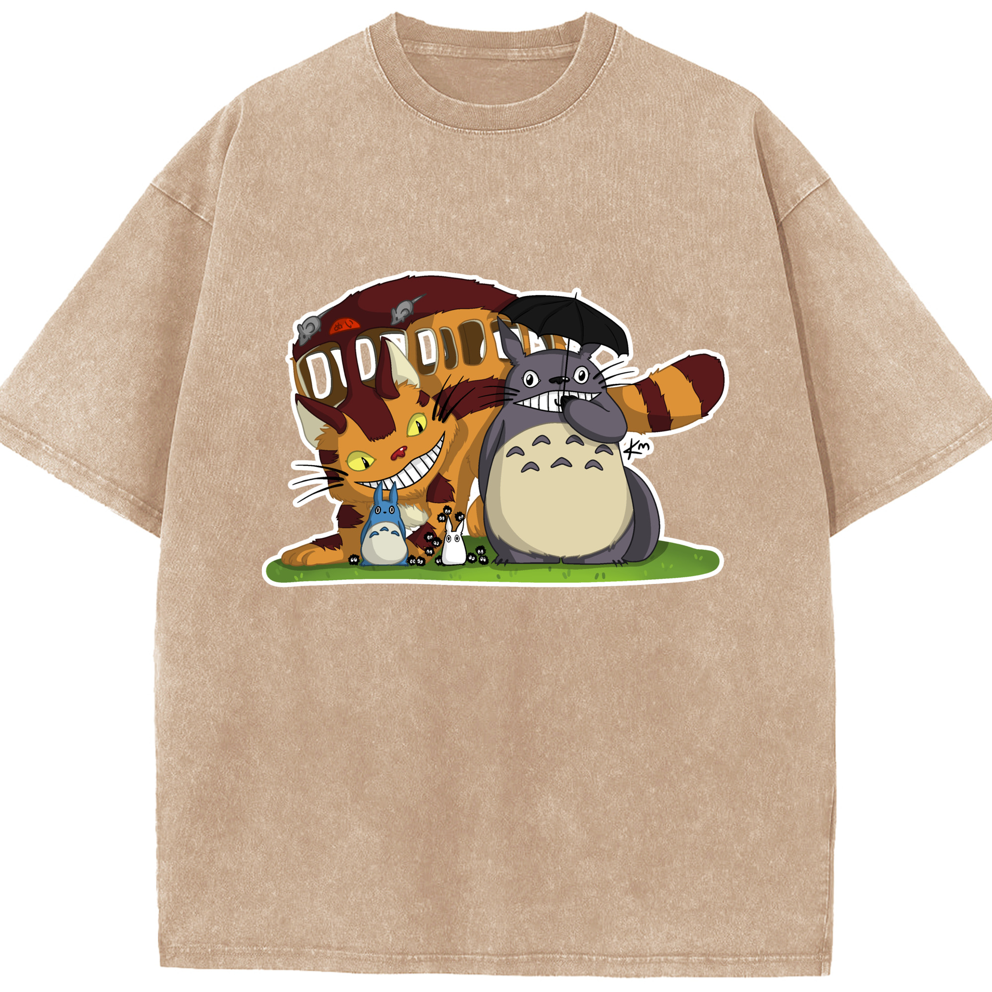 （画像用） となりのトトロ 草壁メイ 草壁サツキ My Neighbor Totoro Satsuki Kusakabe Mei Kusakabe 綿100% ヴィンテージ風 半袖Tシャツ（フロントプリント）