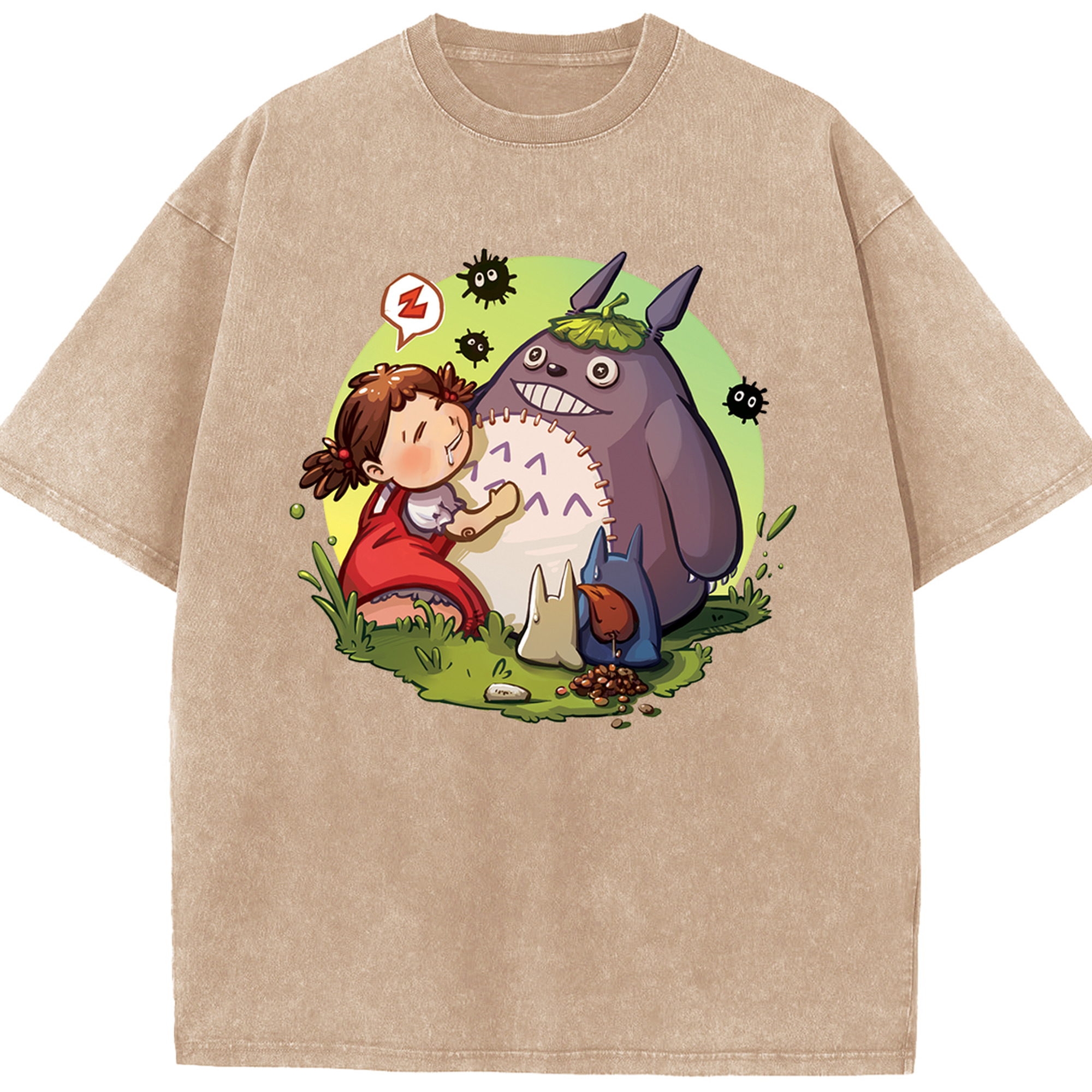 （画像用） となりのトトロ 草壁メイ 草壁サツキ My Neighbor Totoro Satsuki Kusakabe Mei Kusakabe 綿100% ヴィンテージ風 半袖Tシャツ（フロントプリント）