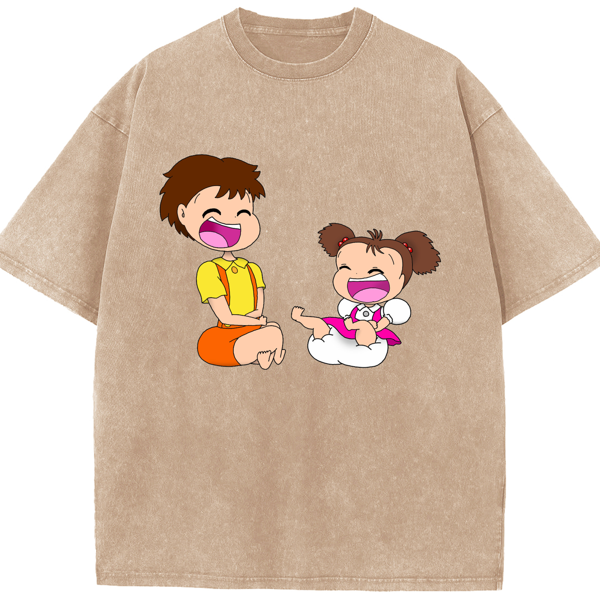 （画像用） となりのトトロ 草壁メイ 草壁サツキ My Neighbor Totoro Satsuki Kusakabe Mei Kusakabe 綿100% ヴィンテージ風 半袖Tシャツ（フロントプリント）
