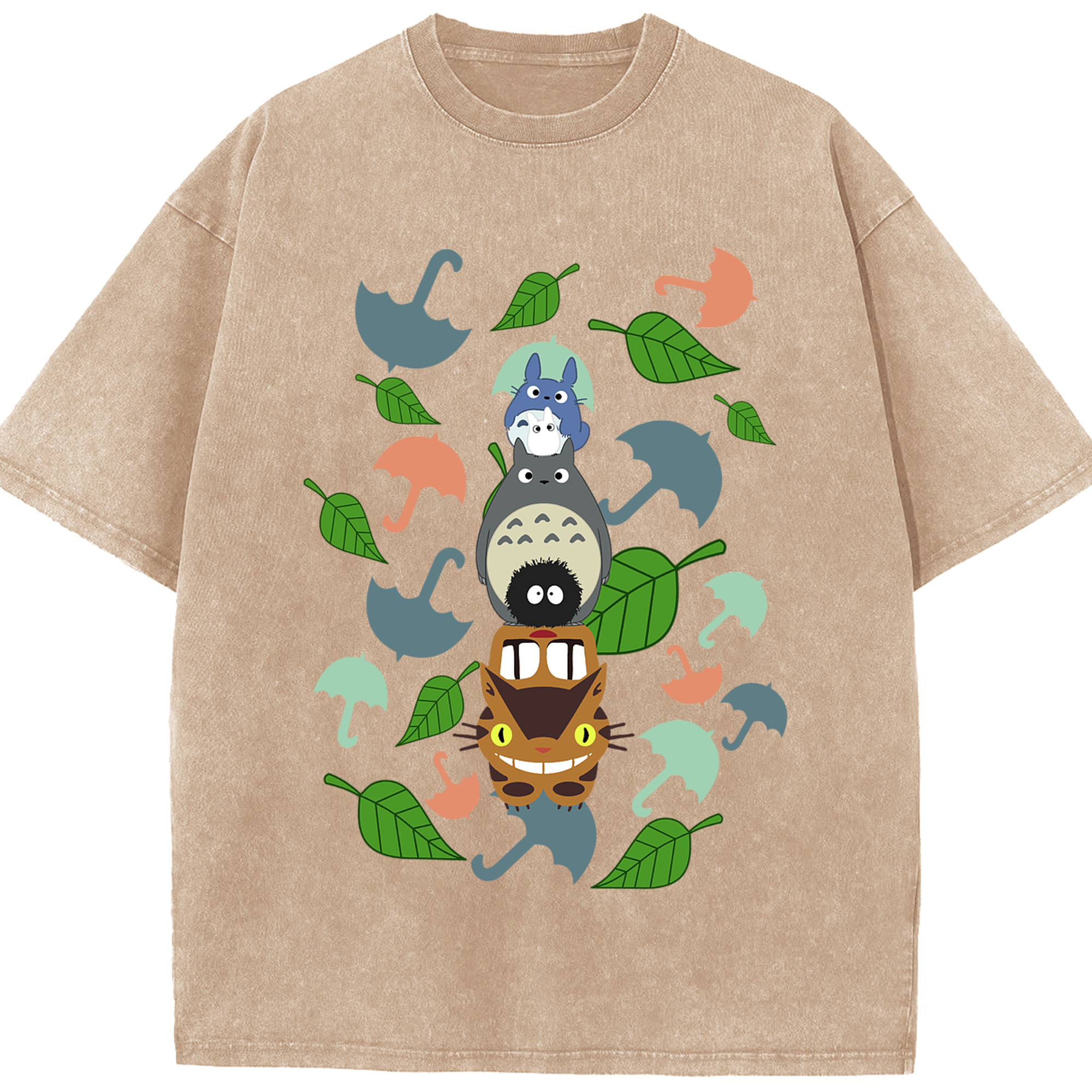 （画像用） となりのトトロ 草壁メイ 草壁サツキ My Neighbor Totoro Satsuki Kusakabe Mei Kusakabe 綿100% ヴィンテージ風 半袖Tシャツ（フロントプリント）