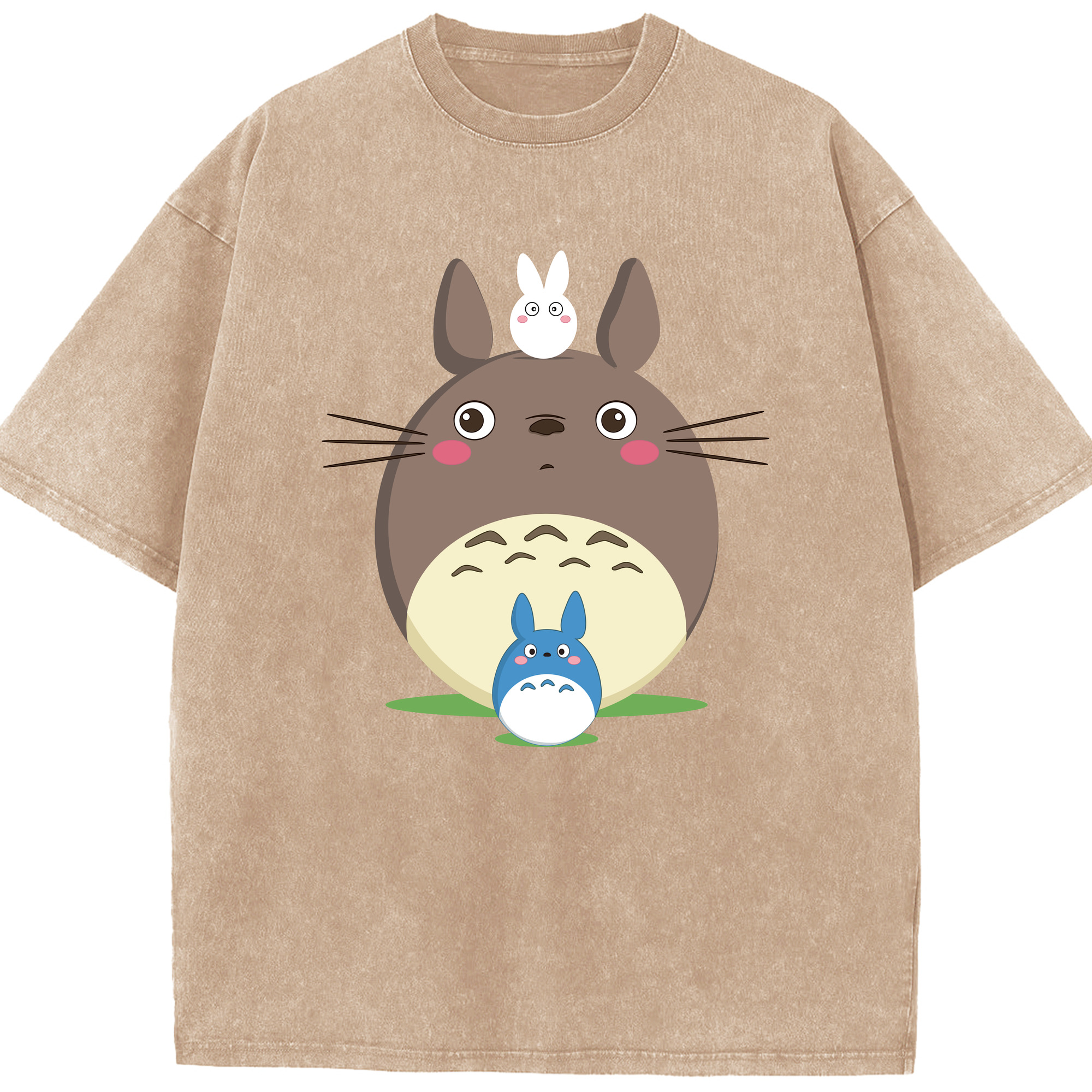 （画像用） となりのトトロ 草壁メイ 草壁サツキ My Neighbor Totoro Satsuki Kusakabe Mei Kusakabe 綿100% ヴィンテージ風 半袖Tシャツ（フロントプリント）