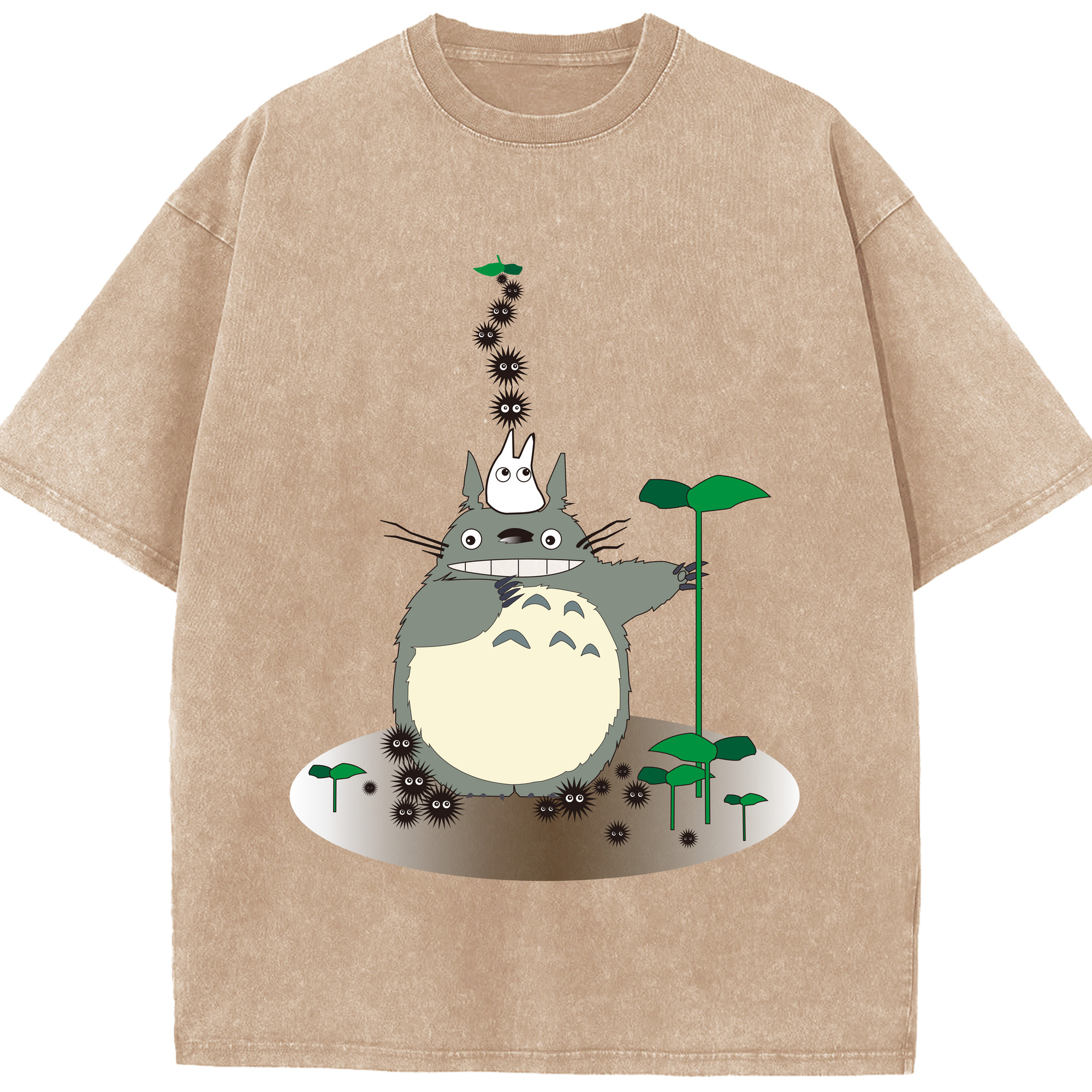 （画像用） となりのトトロ 草壁メイ 草壁サツキ My Neighbor Totoro Satsuki Kusakabe Mei Kusakabe 綿100% ヴィンテージ風 半袖Tシャツ（フロントプリント）