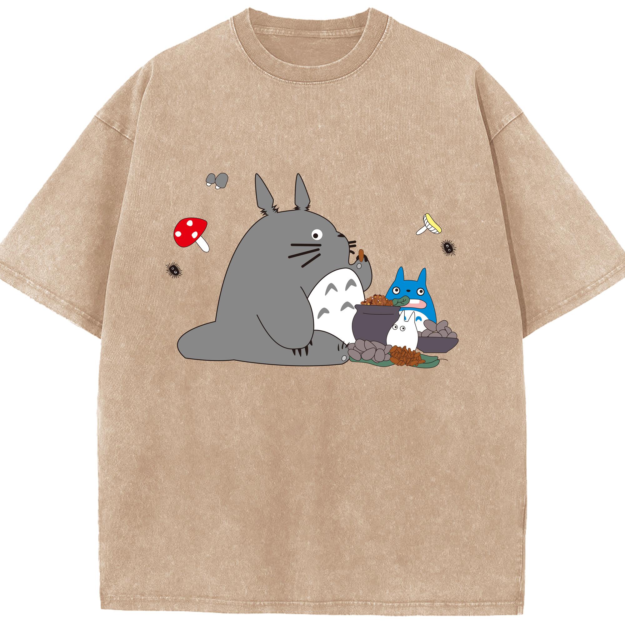 （画像用） となりのトトロ 草壁メイ 草壁サツキ My Neighbor Totoro Satsuki Kusakabe Mei Kusakabe 綿100% ヴィンテージ風 半袖Tシャツ（フロントプリント）