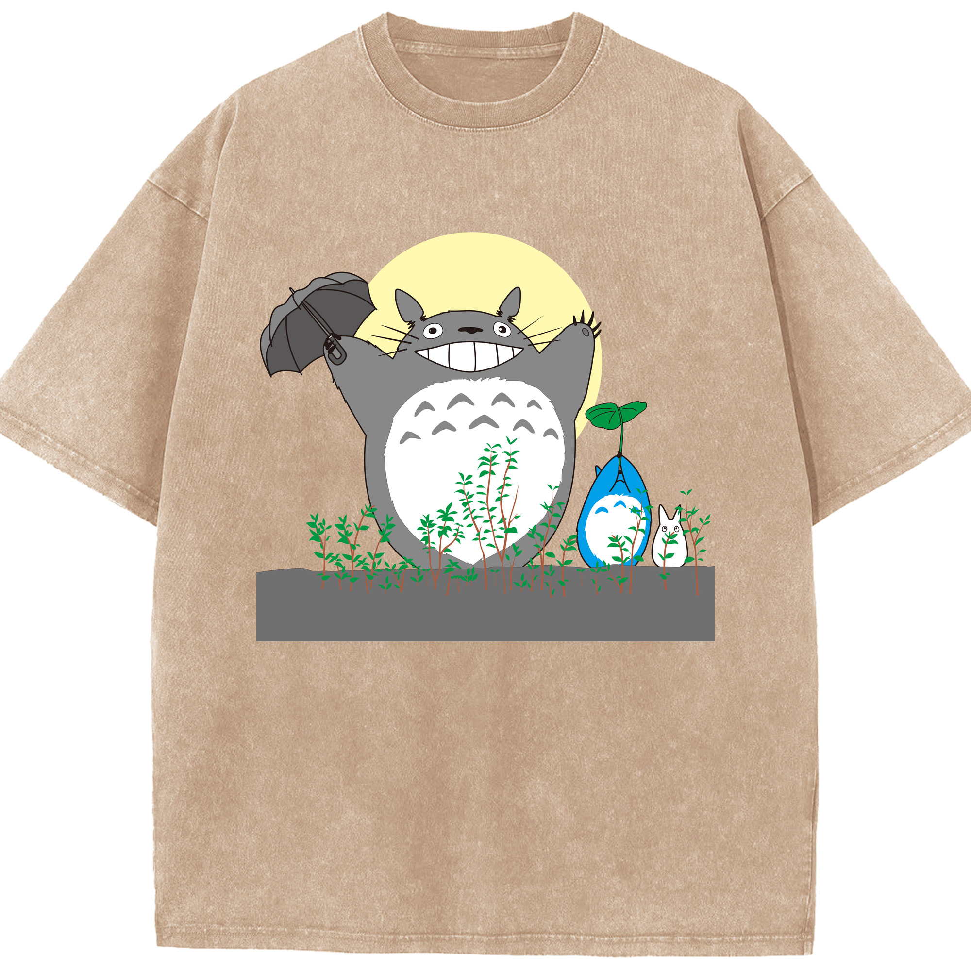 （画像用） となりのトトロ 草壁メイ 草壁サツキ My Neighbor Totoro Satsuki Kusakabe Mei Kusakabe 綿100% ヴィンテージ風 半袖Tシャツ（フロントプリント）