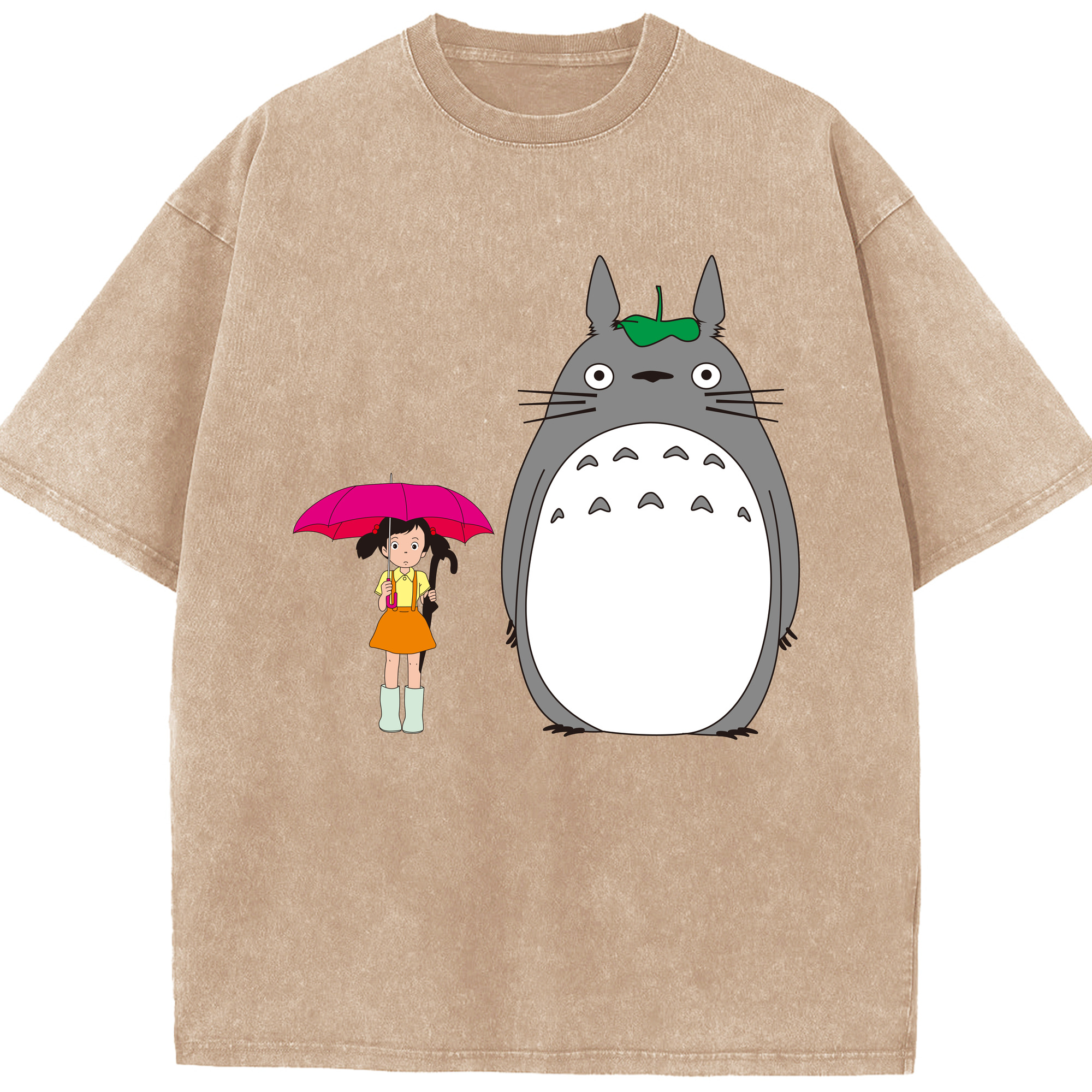 （画像用） となりのトトロ 草壁メイ 草壁サツキ My Neighbor Totoro Satsuki Kusakabe Mei Kusakabe 綿100% ヴィンテージ風 半袖Tシャツ（フロントプリント）