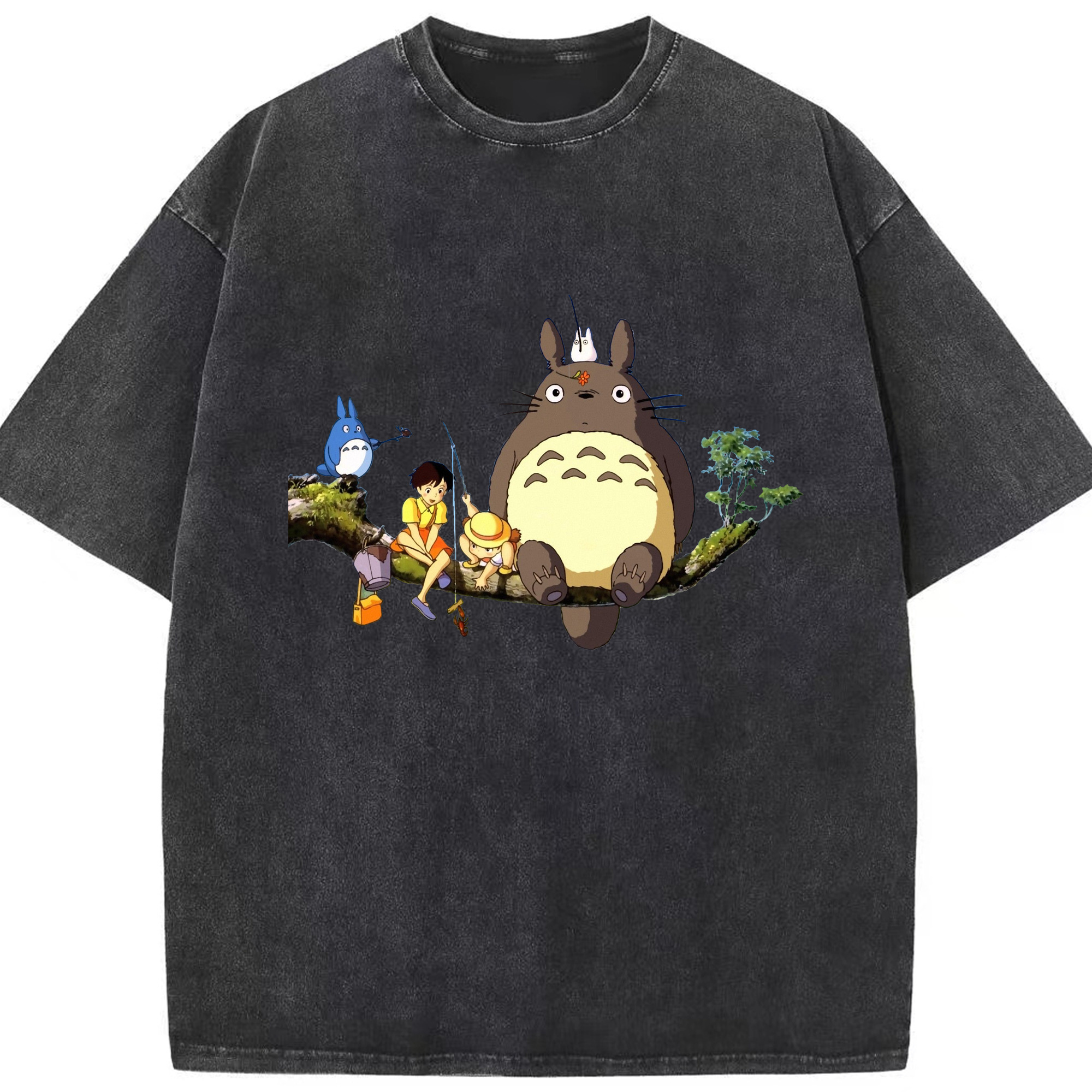 （画像用） となりのトトロ 草壁メイ 草壁サツキ My Neighbor Totoro Satsuki Kusakabe Mei Kusakabe 綿100% ヴィンテージ風 半袖Tシャツ（フロントプリント）