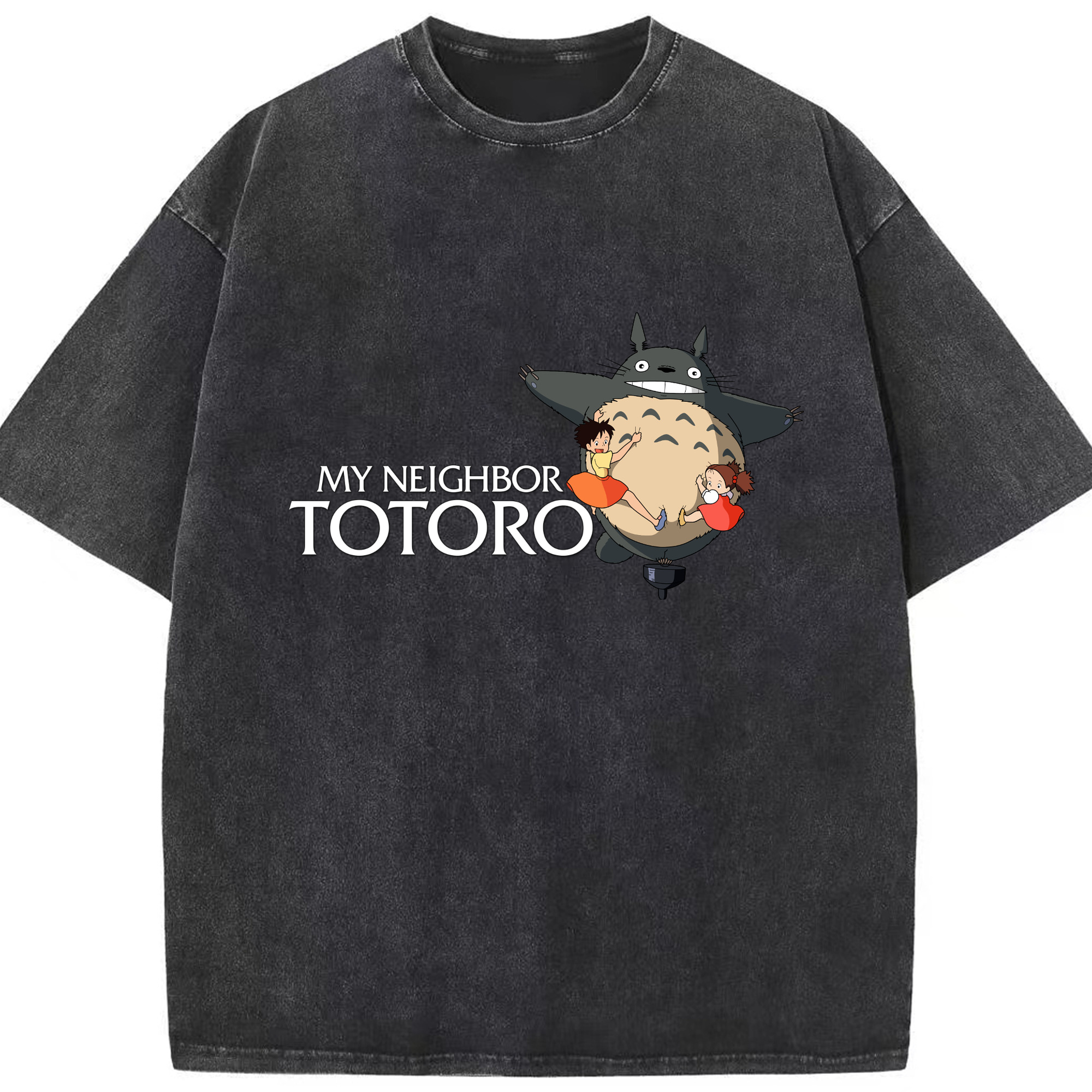 （画像用） となりのトトロ 草壁メイ 草壁サツキ My Neighbor Totoro Satsuki Kusakabe Mei Kusakabe 綿100% ヴィンテージ風 半袖Tシャツ（フロントプリント）