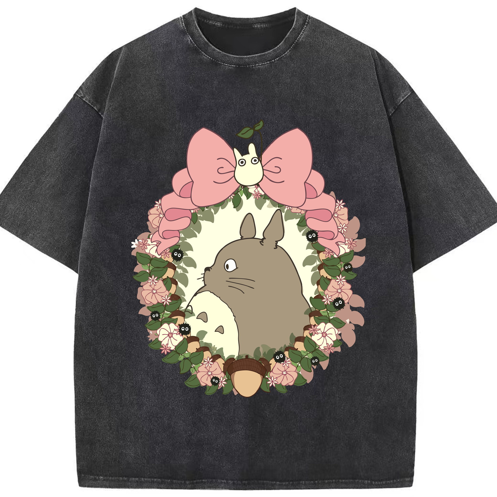 （画像用） となりのトトロ 草壁メイ 草壁サツキ My Neighbor Totoro Satsuki Kusakabe Mei Kusakabe 綿100% ヴィンテージ風 半袖Tシャツ（フロントプリント）