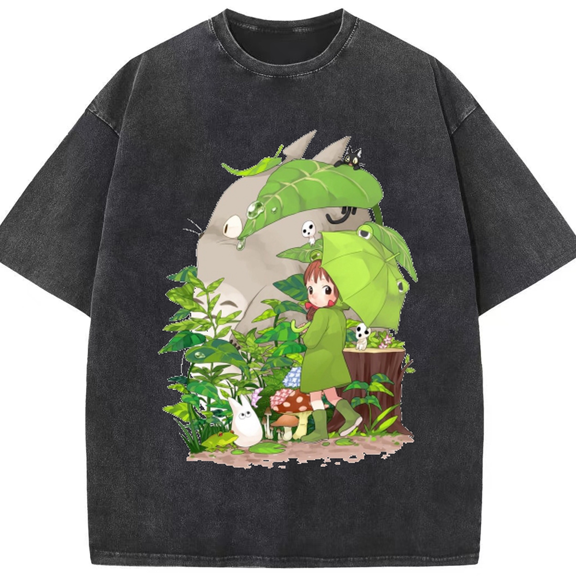 （画像用） となりのトトロ 草壁メイ 草壁サツキ My Neighbor Totoro Satsuki Kusakabe Mei Kusakabe 綿100% ヴィンテージ風 半袖Tシャツ（フロントプリント）