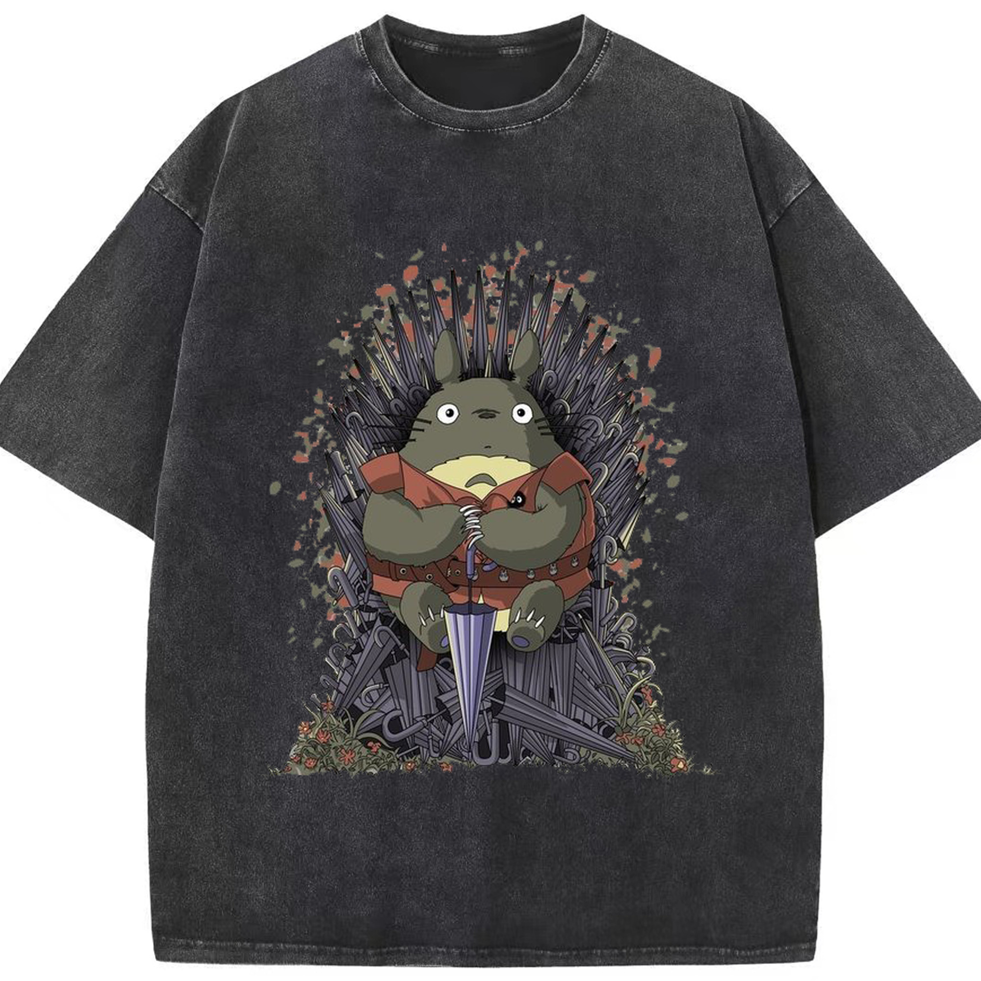 （画像用） となりのトトロ 草壁メイ 草壁サツキ My Neighbor Totoro Satsuki Kusakabe Mei Kusakabe 綿100% ヴィンテージ風 半袖Tシャツ（フロントプリント）