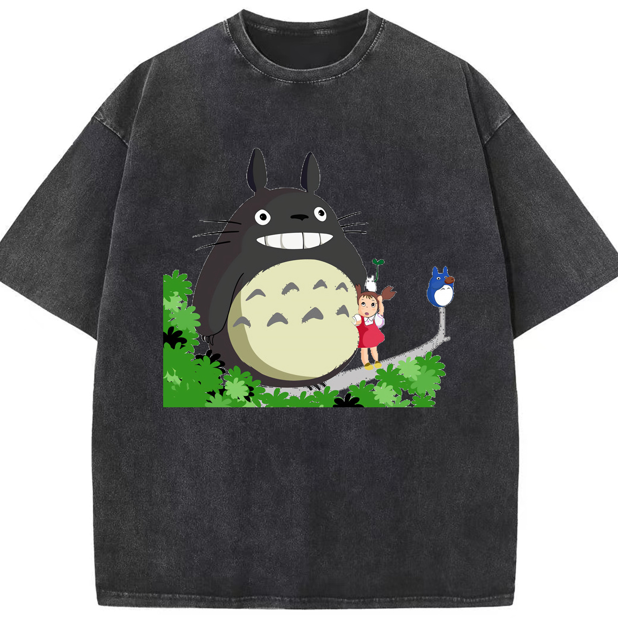 （画像用） となりのトトロ 草壁メイ 草壁サツキ My Neighbor Totoro Satsuki Kusakabe Mei Kusakabe 綿100% ヴィンテージ風 半袖Tシャツ（フロントプリント）