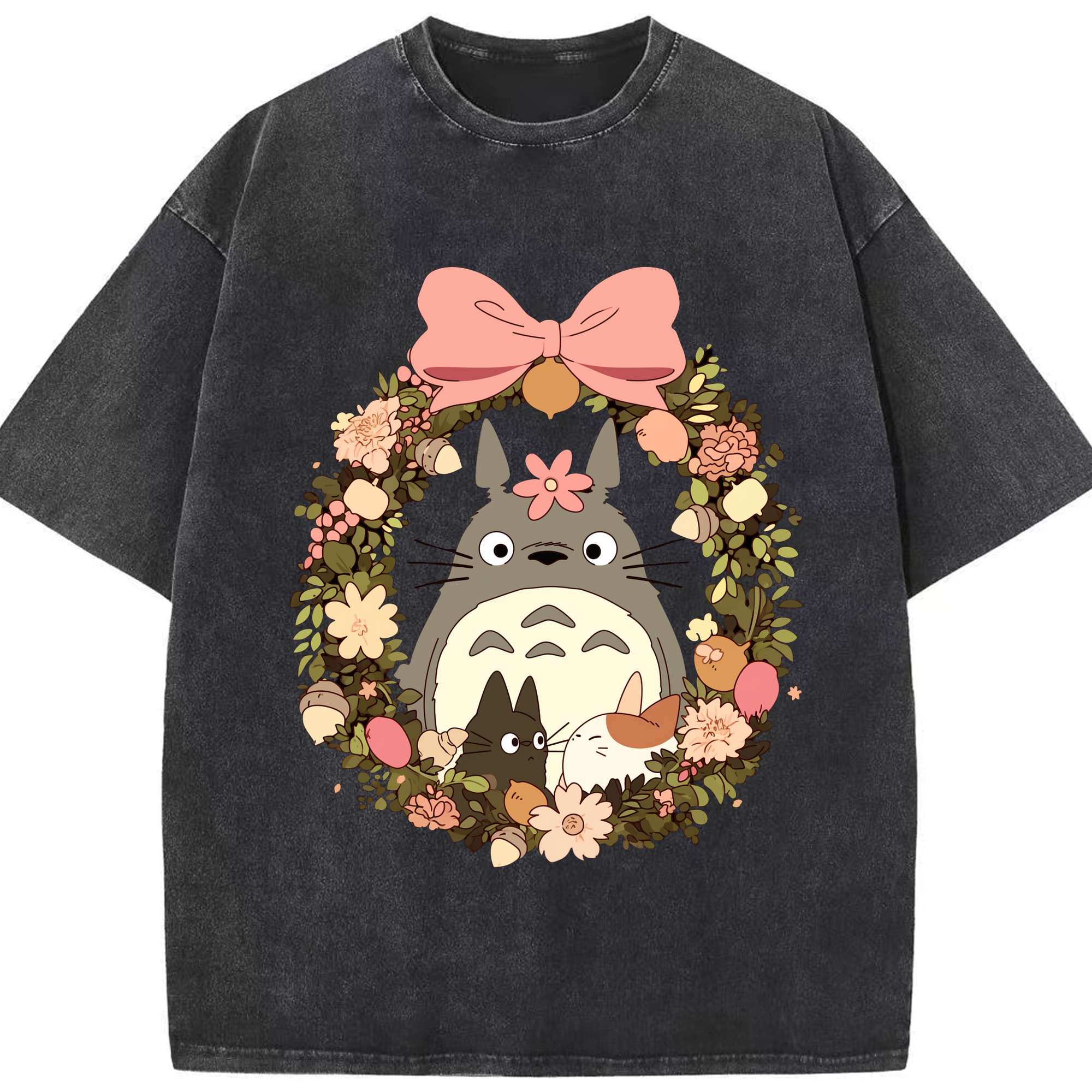 （画像用） となりのトトロ 草壁メイ 草壁サツキ My Neighbor Totoro Satsuki Kusakabe Mei Kusakabe 綿100% ヴィンテージ風 半袖Tシャツ（フロントプリント）