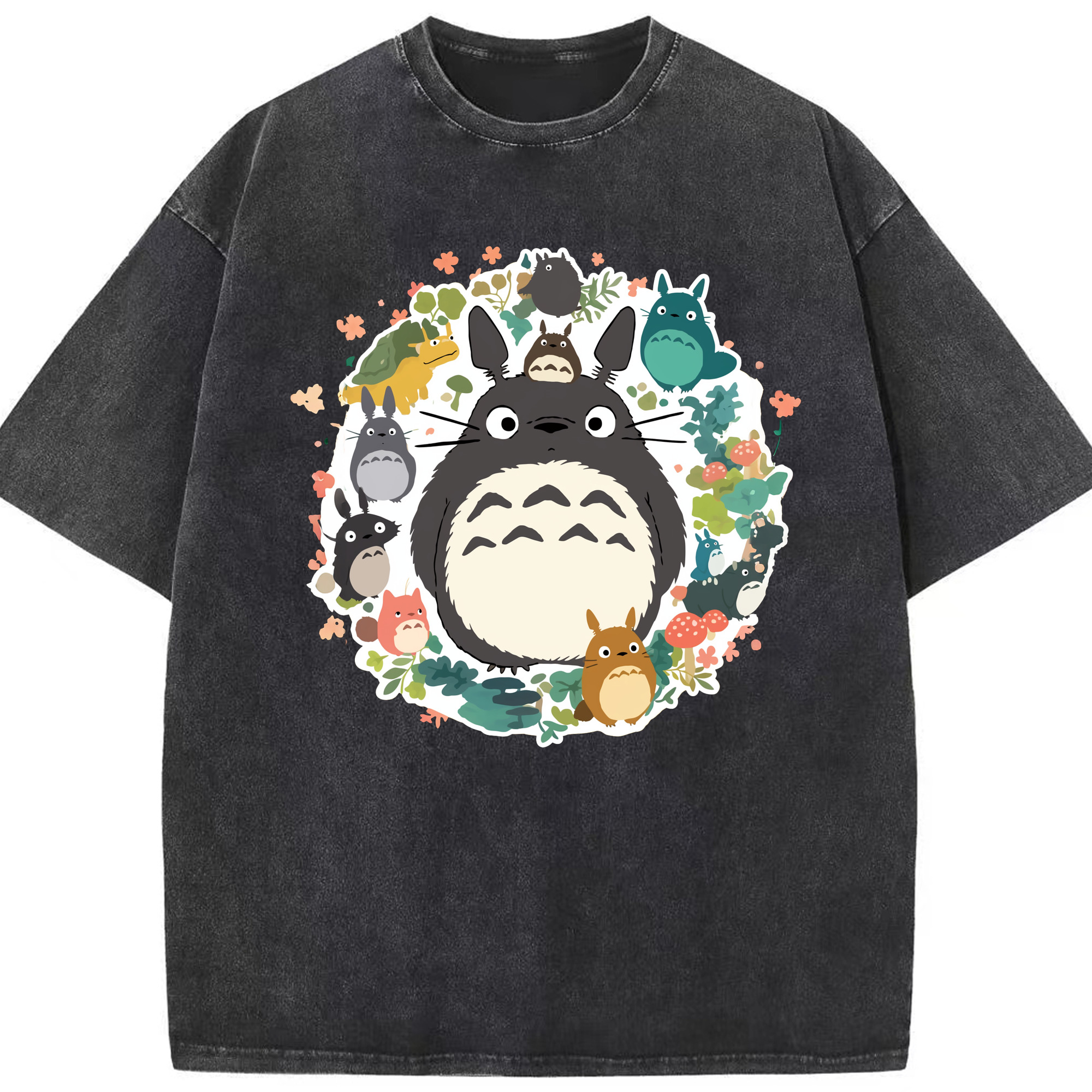 （画像用） となりのトトロ 草壁メイ 草壁サツキ My Neighbor Totoro Satsuki Kusakabe Mei Kusakabe 綿100% ヴィンテージ風 半袖Tシャツ（フロントプリント）