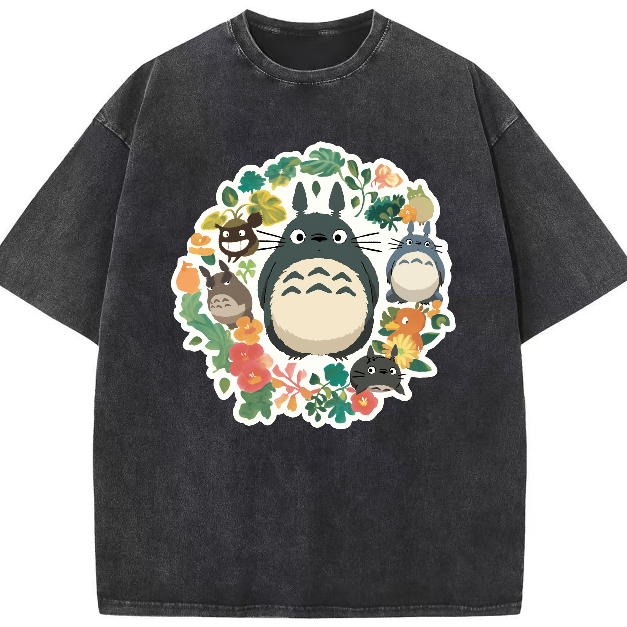 （画像用） となりのトトロ 草壁メイ 草壁サツキ My Neighbor Totoro Satsuki Kusakabe Mei Kusakabe 綿100% ヴィンテージ風 半袖Tシャツ（フロントプリント）