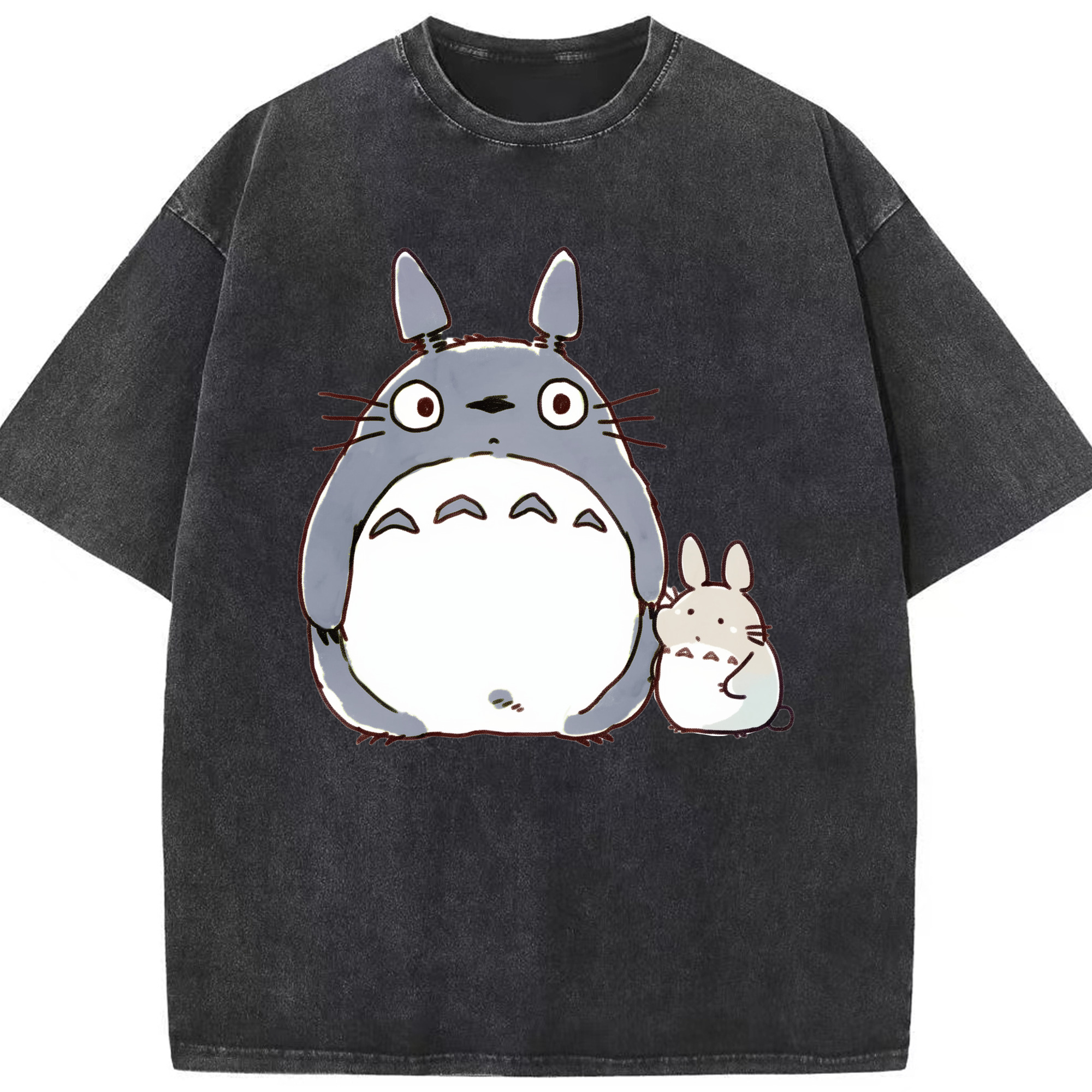 （画像用） となりのトトロ 草壁メイ 草壁サツキ My Neighbor Totoro Satsuki Kusakabe Mei Kusakabe 綿100% ヴィンテージ風 半袖Tシャツ（フロントプリント）