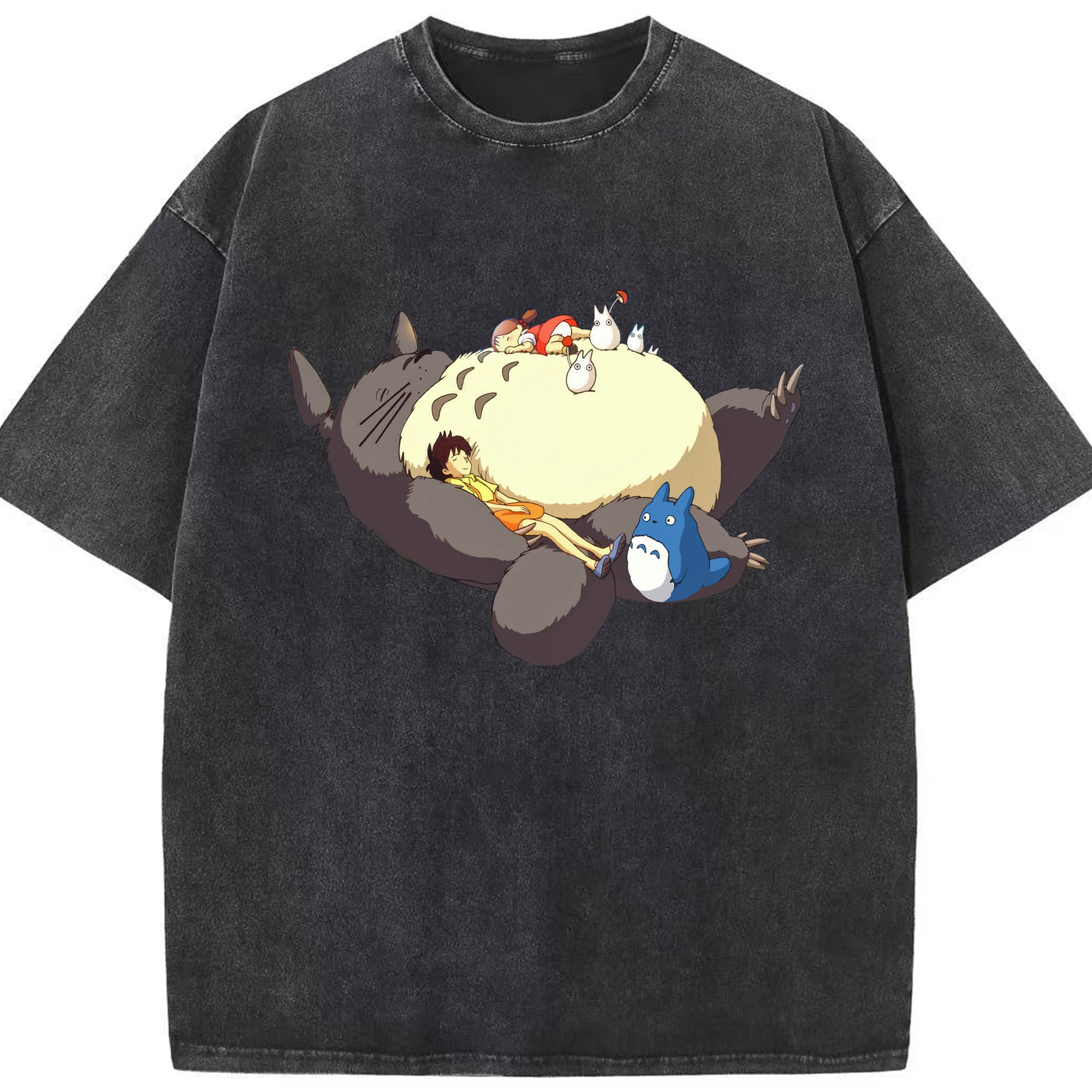 （画像用） となりのトトロ 草壁メイ 草壁サツキ My Neighbor Totoro Satsuki Kusakabe Mei Kusakabe 綿100% ヴィンテージ風 半袖Tシャツ（フロントプリント）