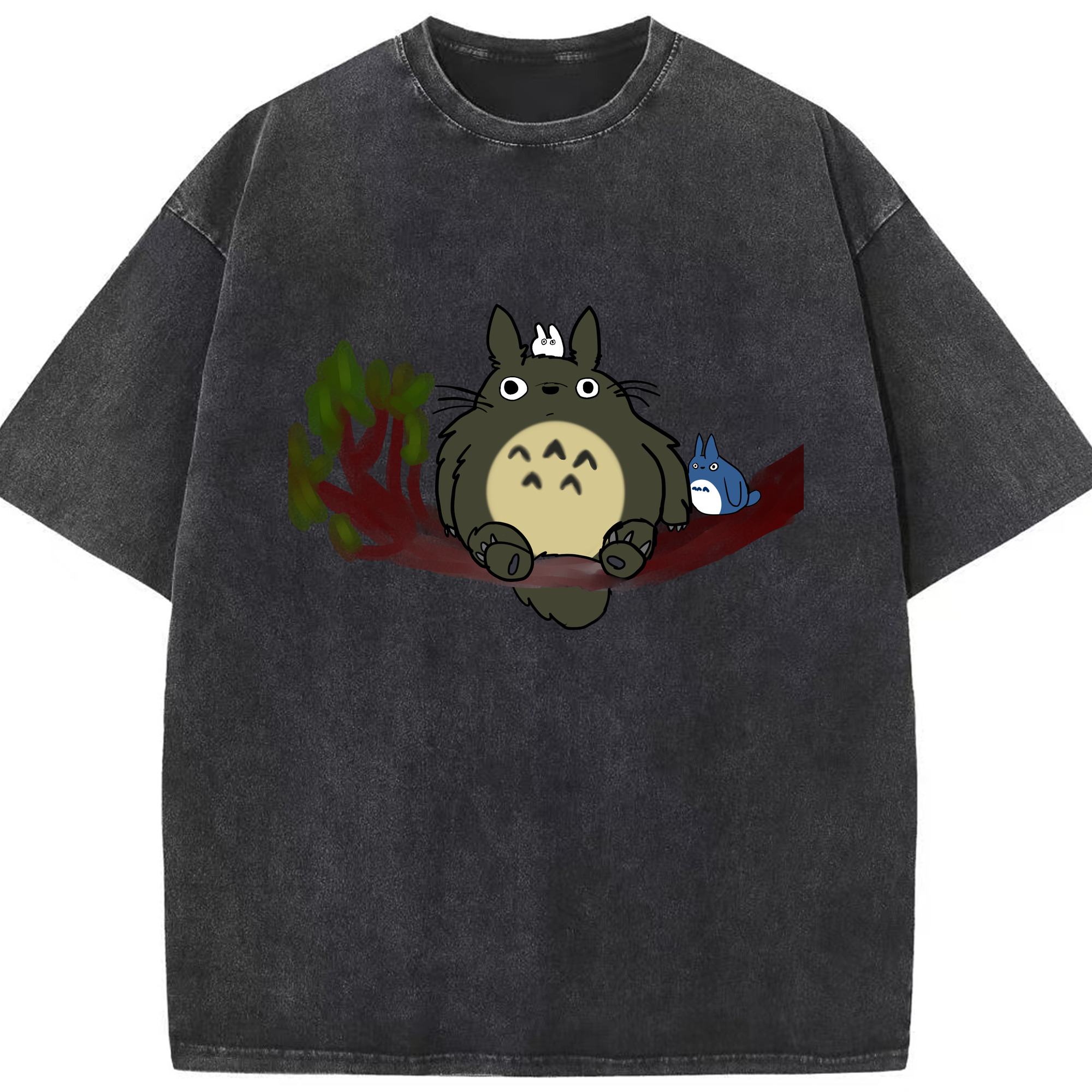 （画像用） となりのトトロ 草壁メイ 草壁サツキ My Neighbor Totoro Satsuki Kusakabe Mei Kusakabe 綿100% ヴィンテージ風 半袖Tシャツ（フロントプリント）