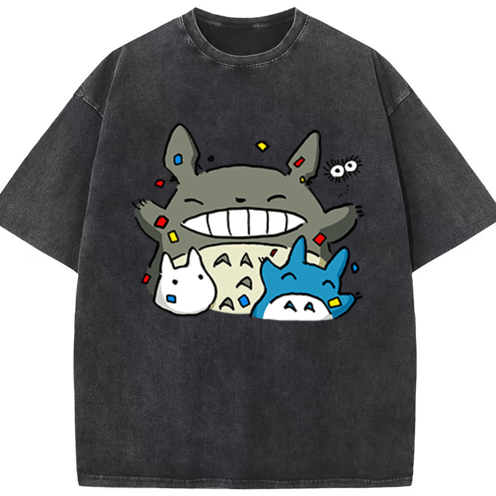 （画像用） となりのトトロ 草壁メイ 草壁サツキ My Neighbor Totoro Satsuki Kusakabe Mei Kusakabe 綿100% ヴィンテージ風 半袖Tシャツ（フロントプリント）