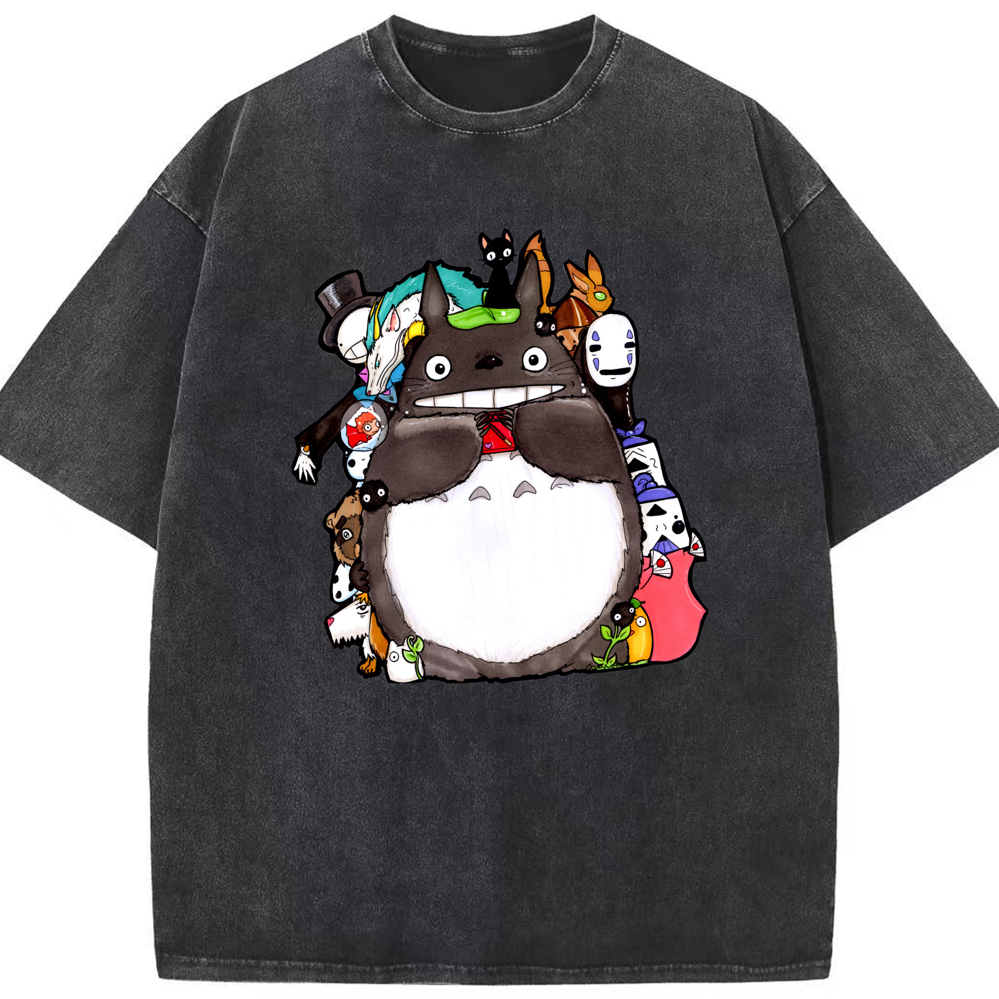（画像用） となりのトトロ 草壁メイ 草壁サツキ My Neighbor Totoro Satsuki Kusakabe Mei Kusakabe 綿100% ヴィンテージ風 半袖Tシャツ（フロントプリント）