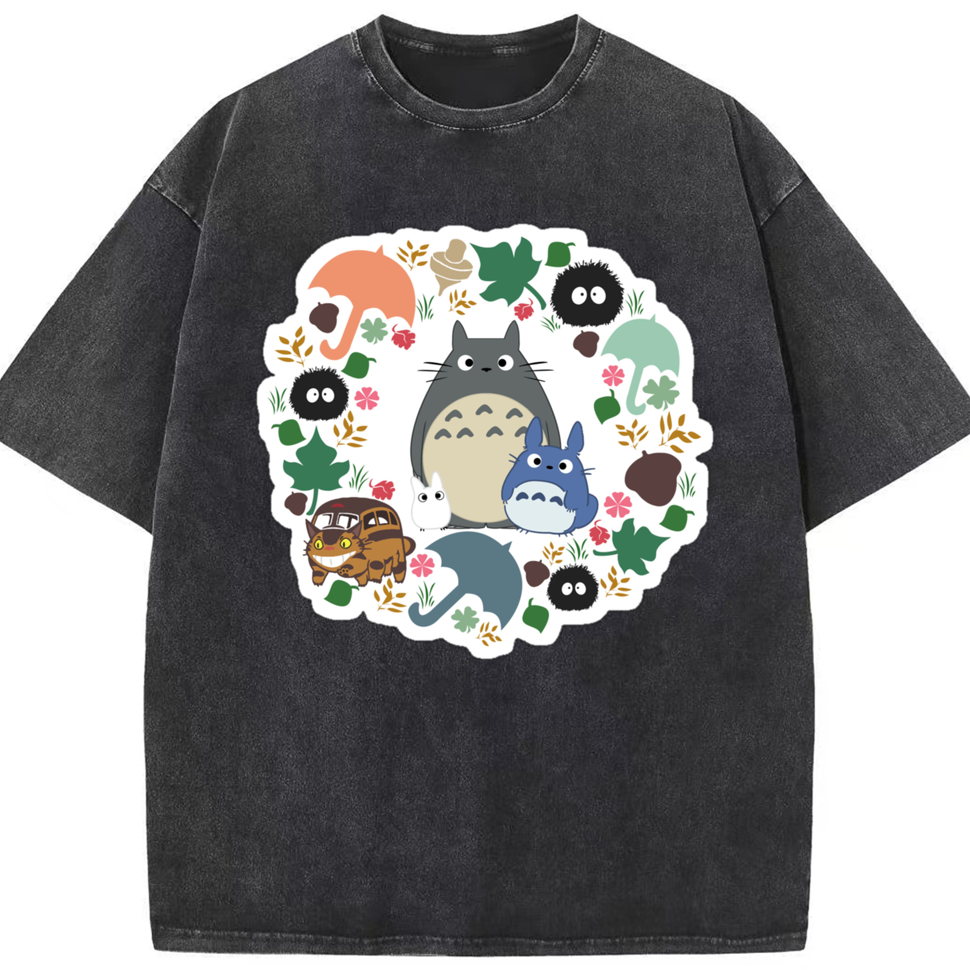 （画像用） となりのトトロ 草壁メイ 草壁サツキ My Neighbor Totoro Satsuki Kusakabe Mei Kusakabe 綿100% ヴィンテージ風 半袖Tシャツ（フロントプリント）