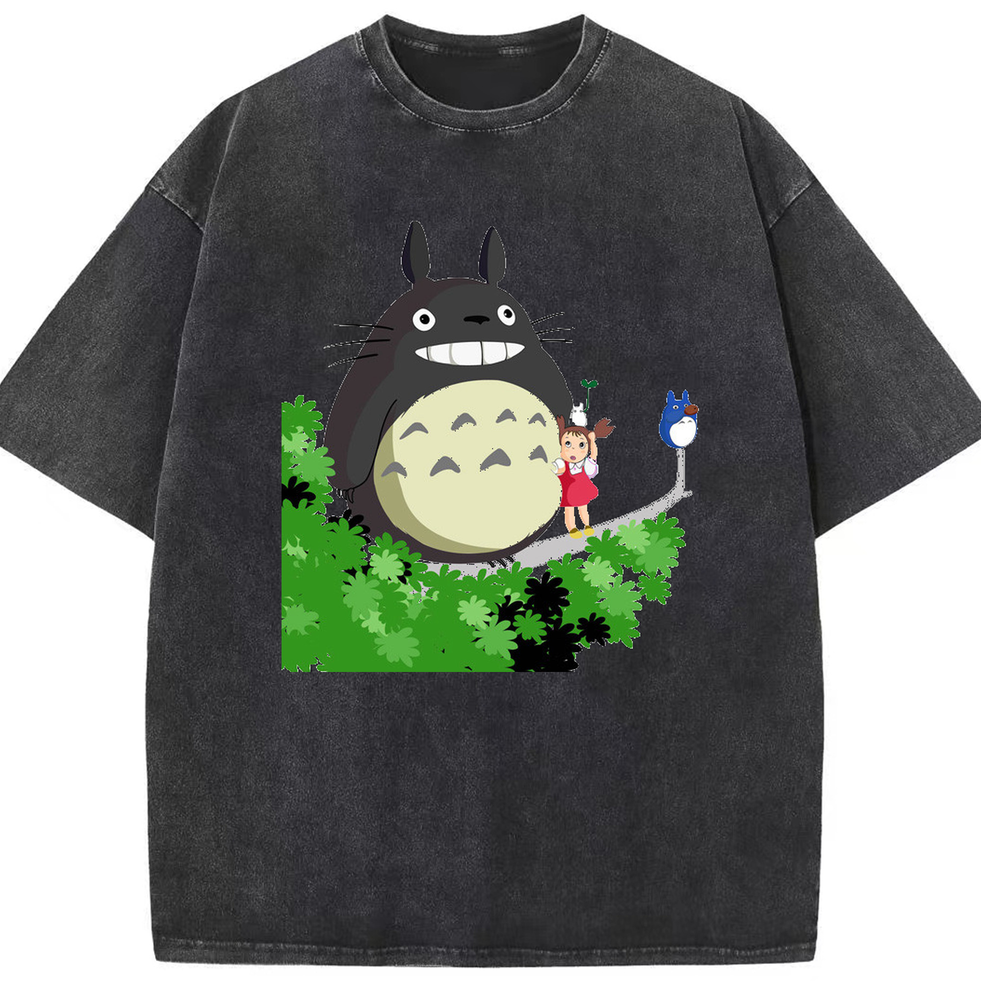 （画像用） となりのトトロ 草壁メイ 草壁サツキ My Neighbor Totoro Satsuki Kusakabe Mei Kusakabe 綿100% ヴィンテージ風 半袖Tシャツ（フロントプリント）