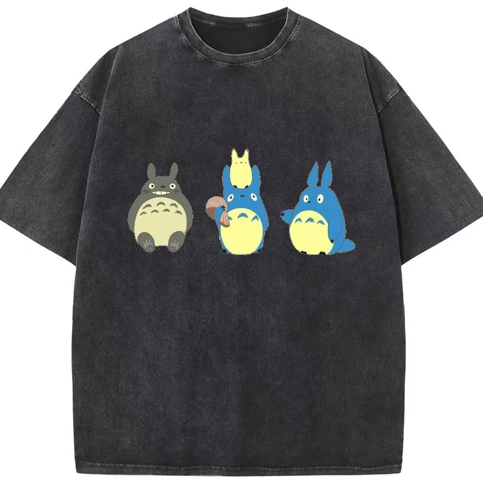 （画像用） となりのトトロ 草壁メイ 草壁サツキ My Neighbor Totoro Satsuki Kusakabe Mei Kusakabe 綿100% ヴィンテージ風 半袖Tシャツ（フロントプリント）