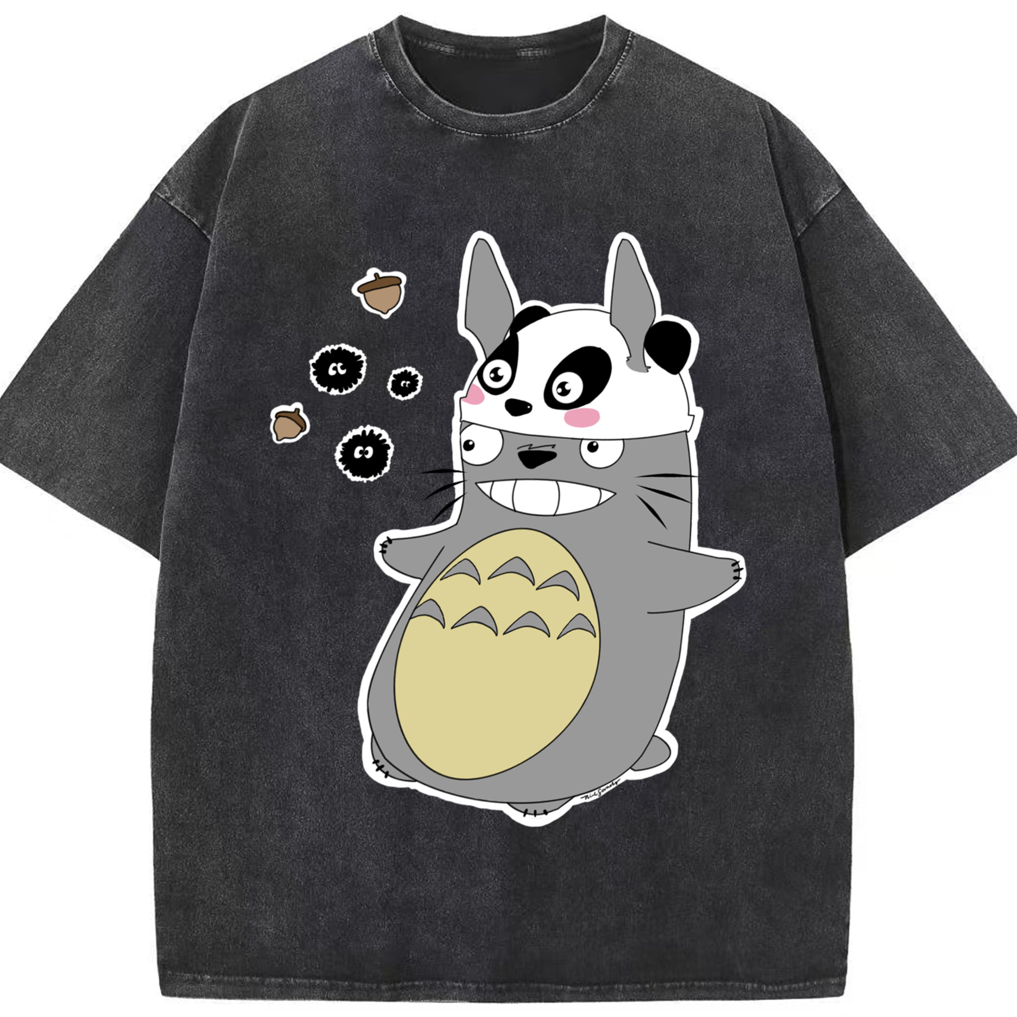 （画像用） となりのトトロ 草壁メイ 草壁サツキ My Neighbor Totoro Satsuki Kusakabe Mei Kusakabe 綿100% ヴィンテージ風 半袖Tシャツ（フロントプリント）