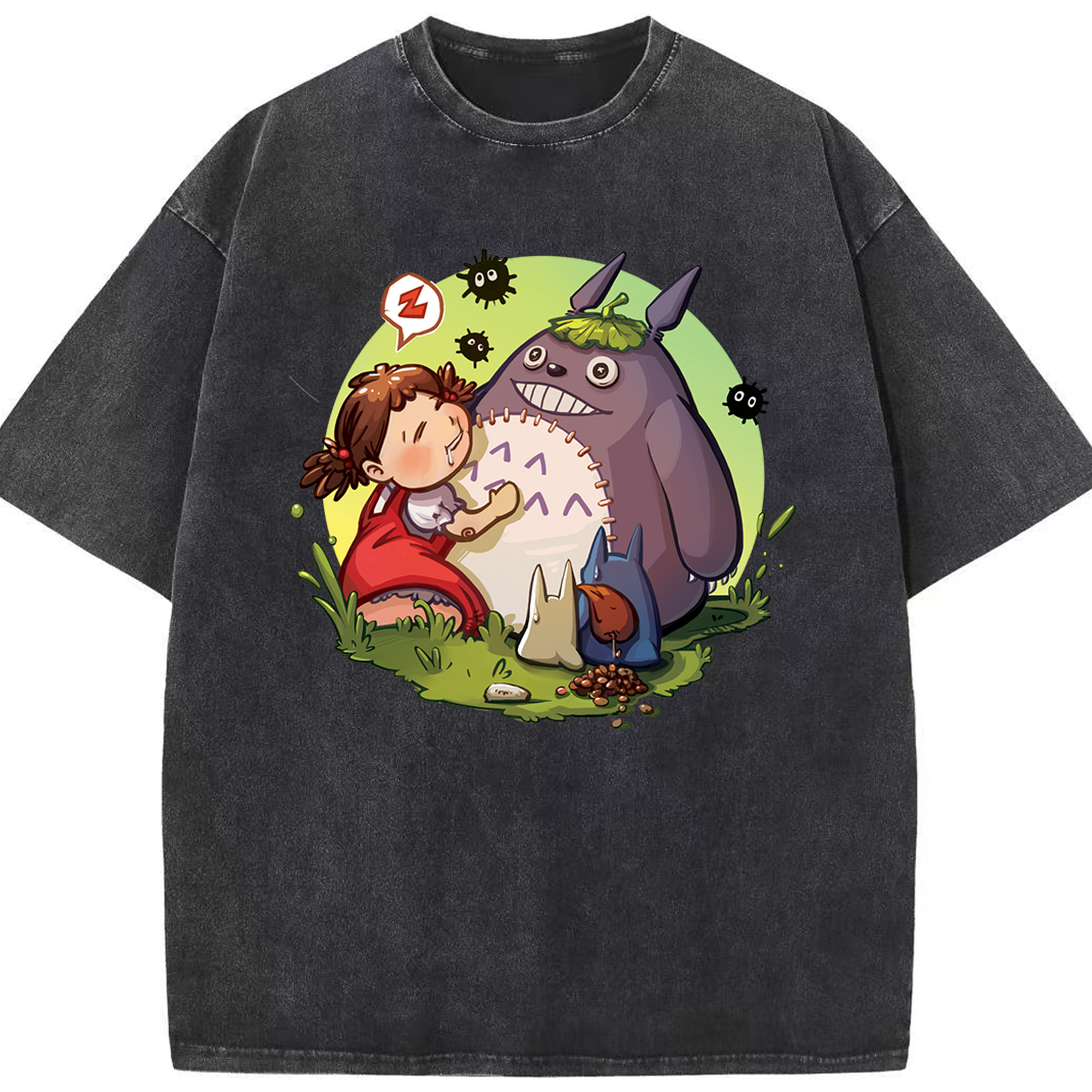 （画像用） となりのトトロ 草壁メイ 草壁サツキ My Neighbor Totoro Satsuki Kusakabe Mei Kusakabe 綿100% ヴィンテージ風 半袖Tシャツ（フロントプリント）